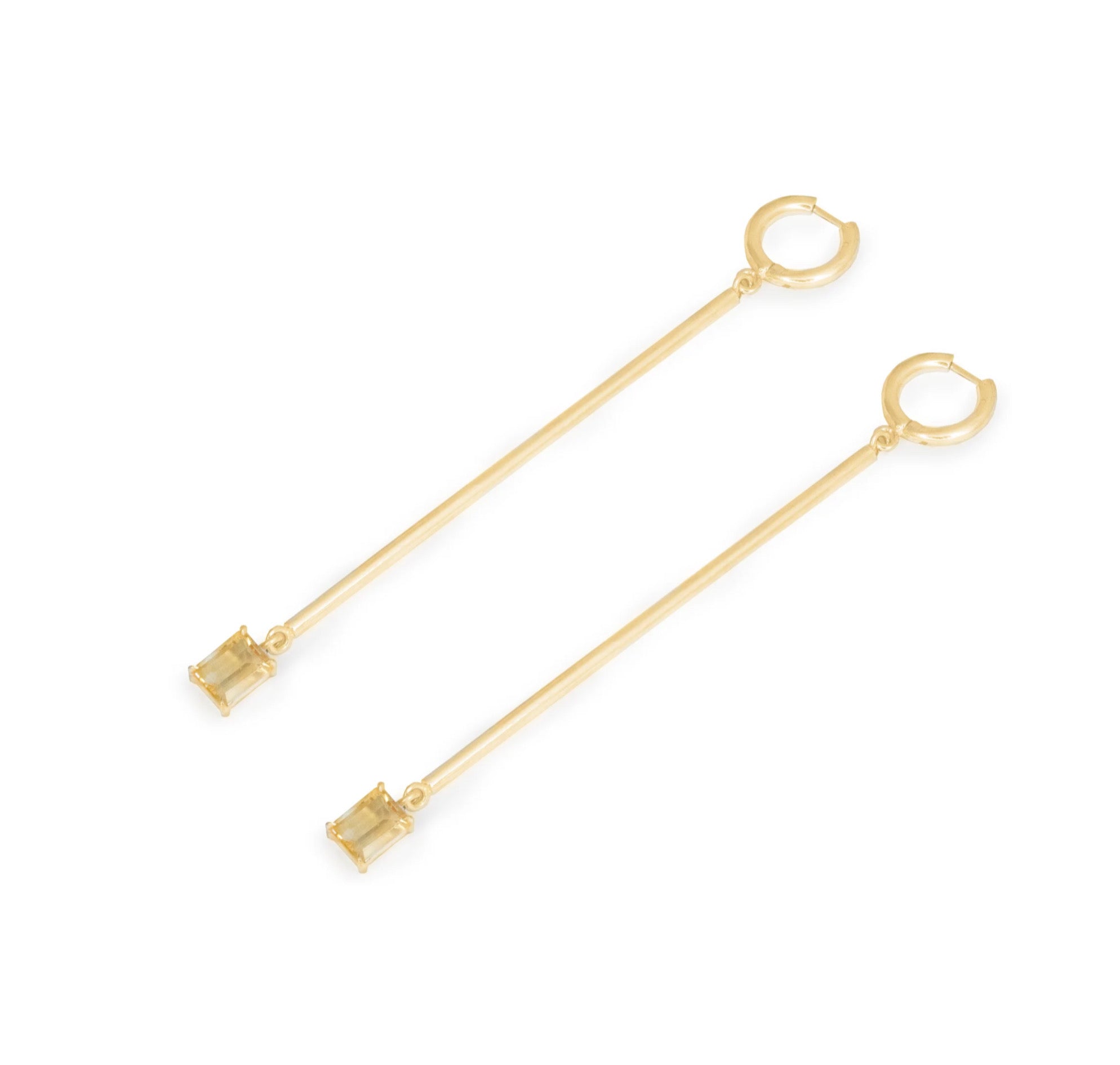 Bar & lemon quartz loa hoop