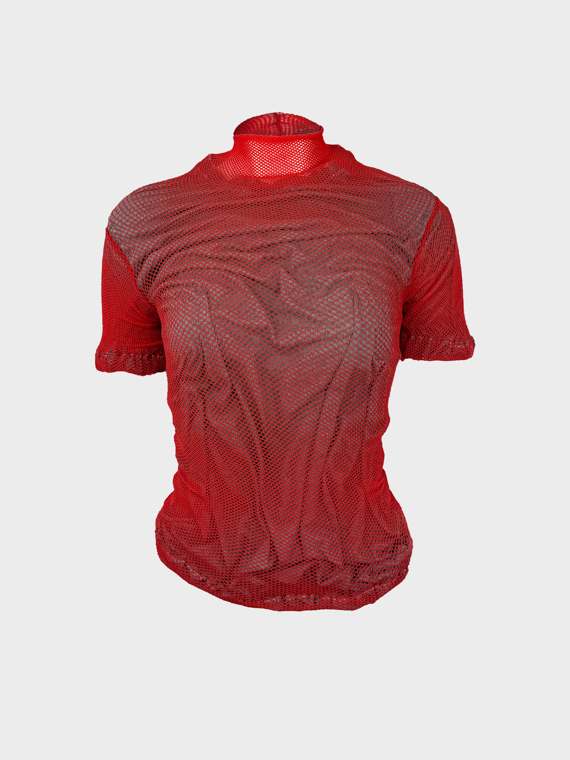 Fishnet overlay tee