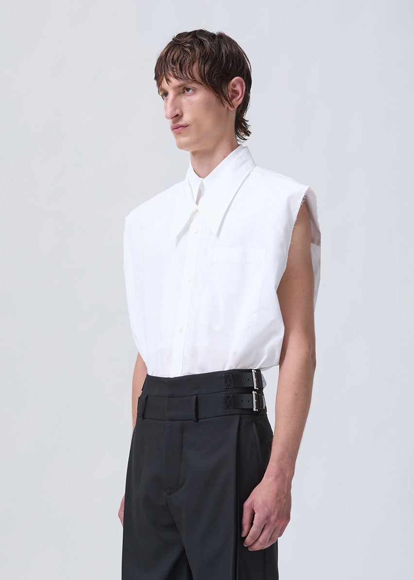 Sleeveless clover shirt white