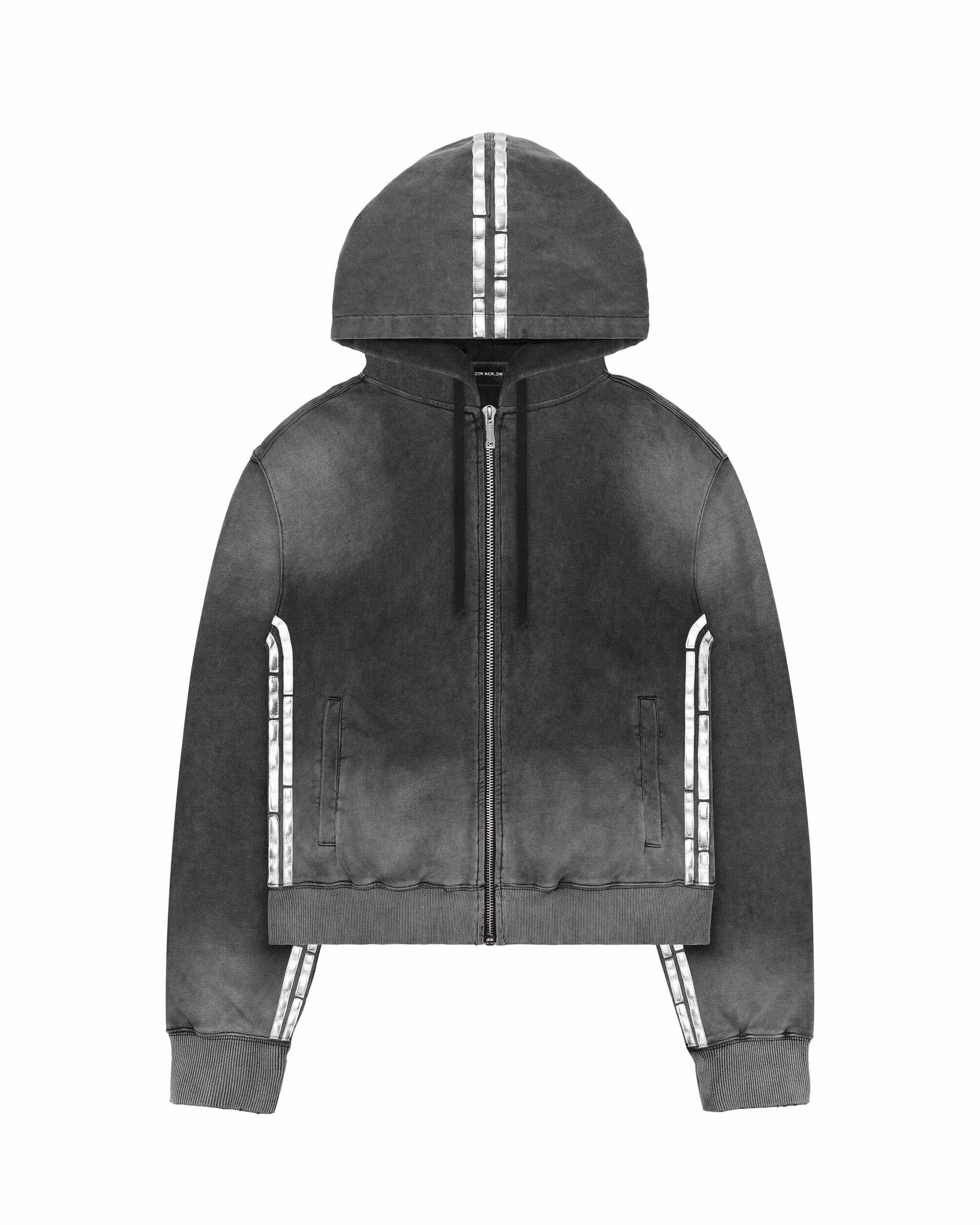 Faded silver track hoodie