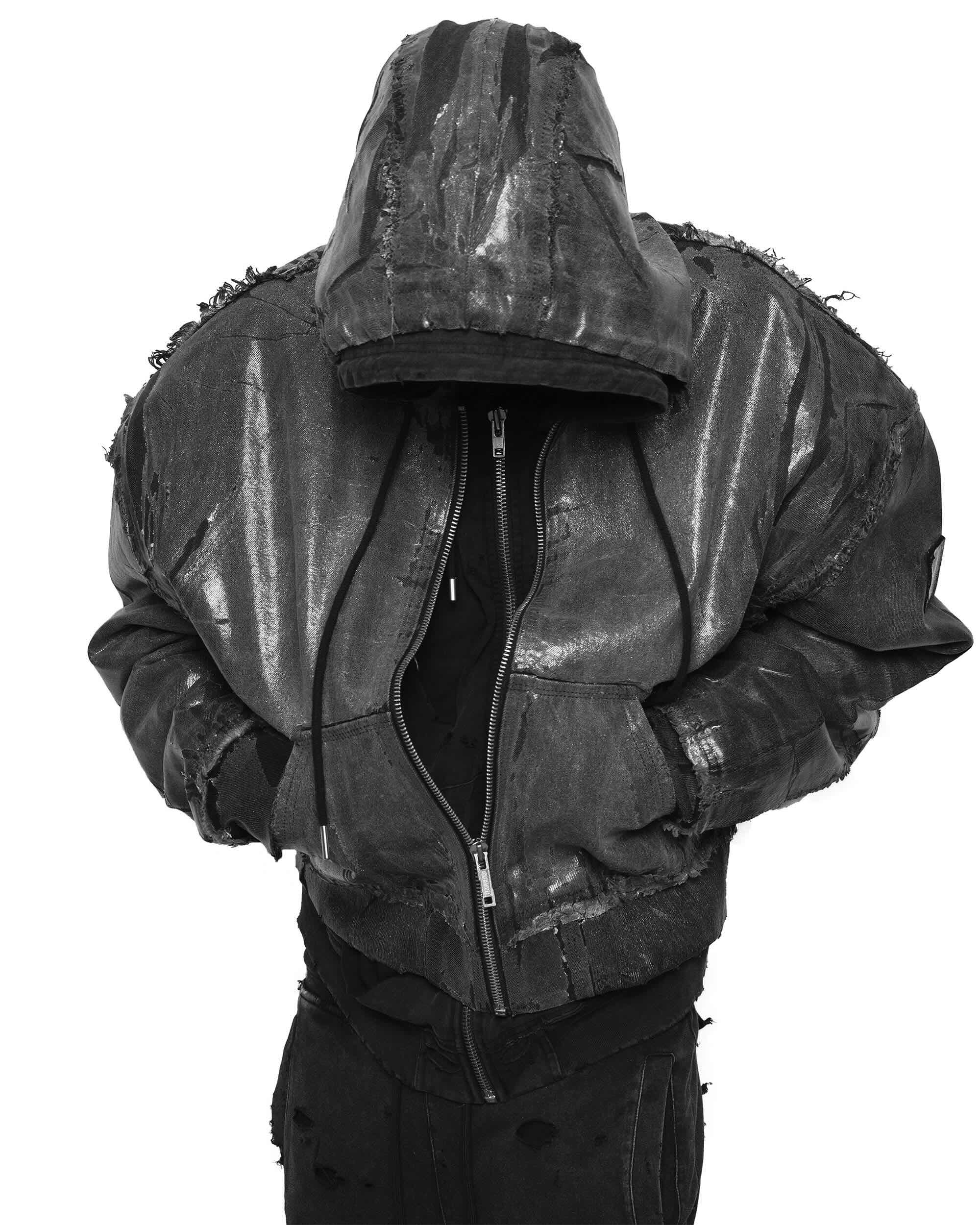 Black waxed bomber