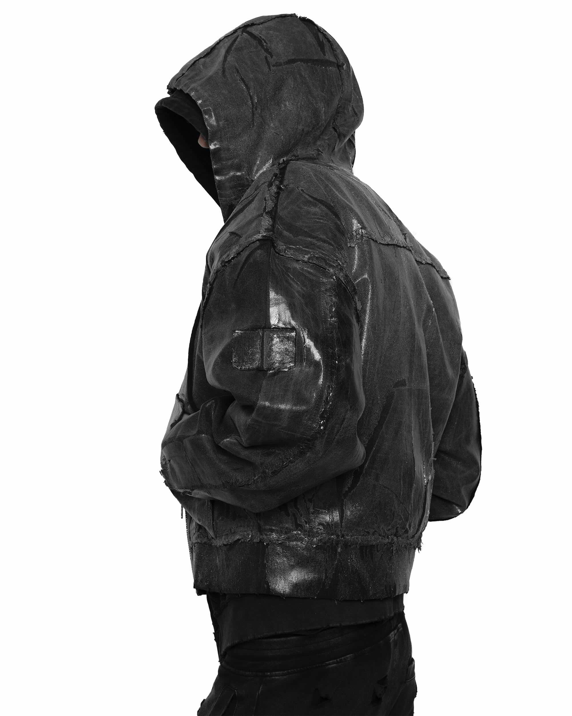 Black waxed bomber