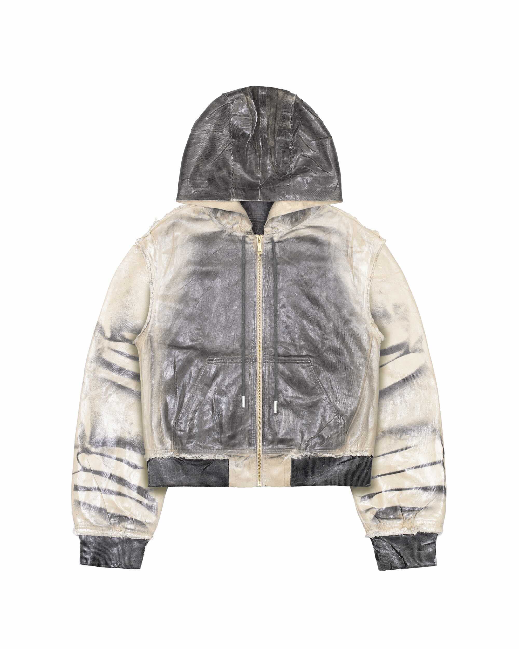 Beige waxed bomber