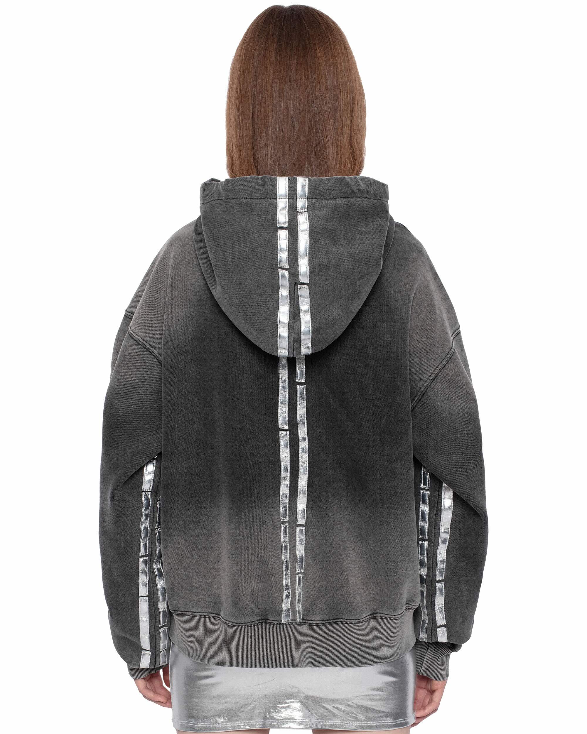 Faded silver track hoodie