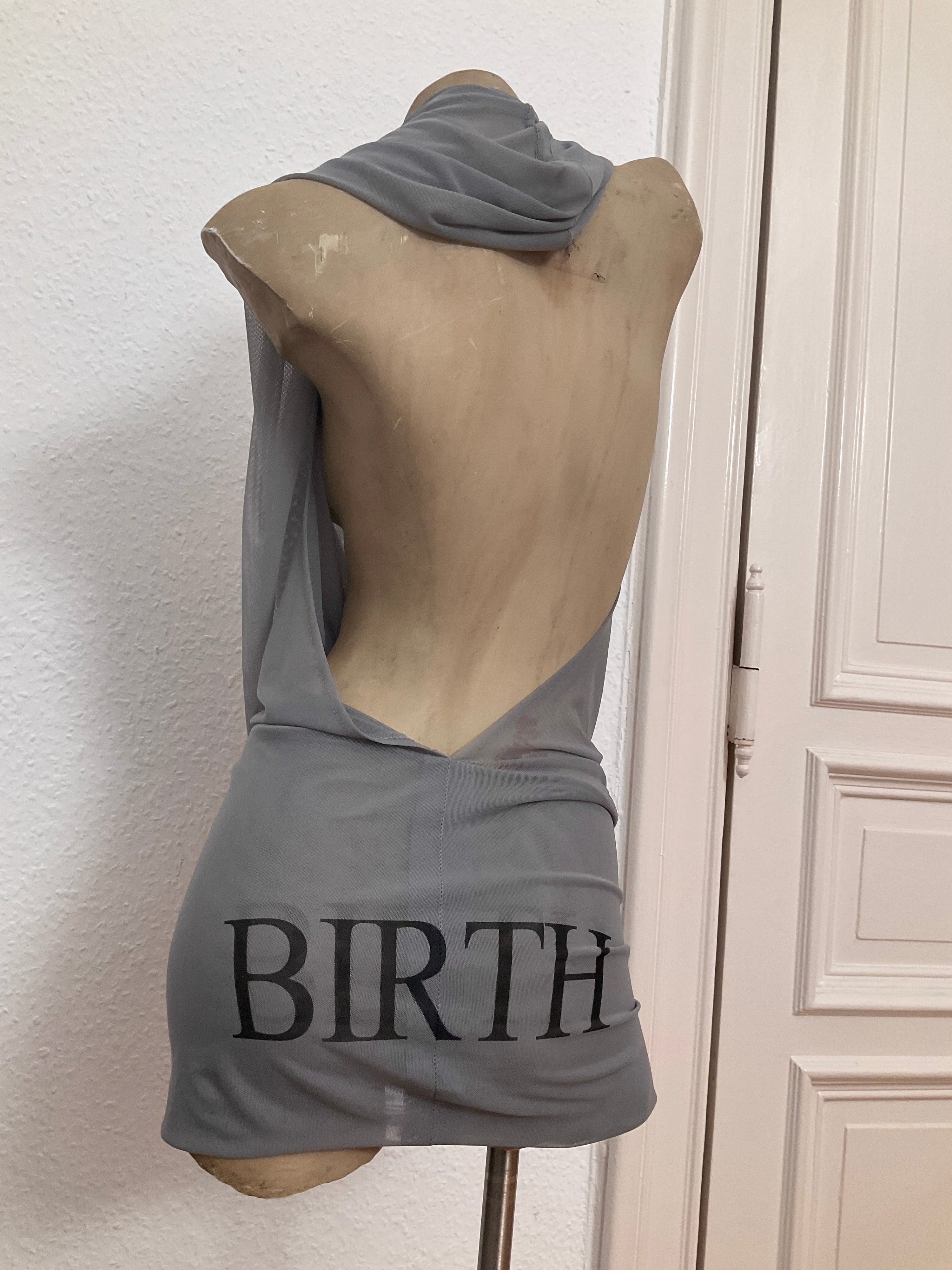 Graues hood dress "mother" ex-myszka