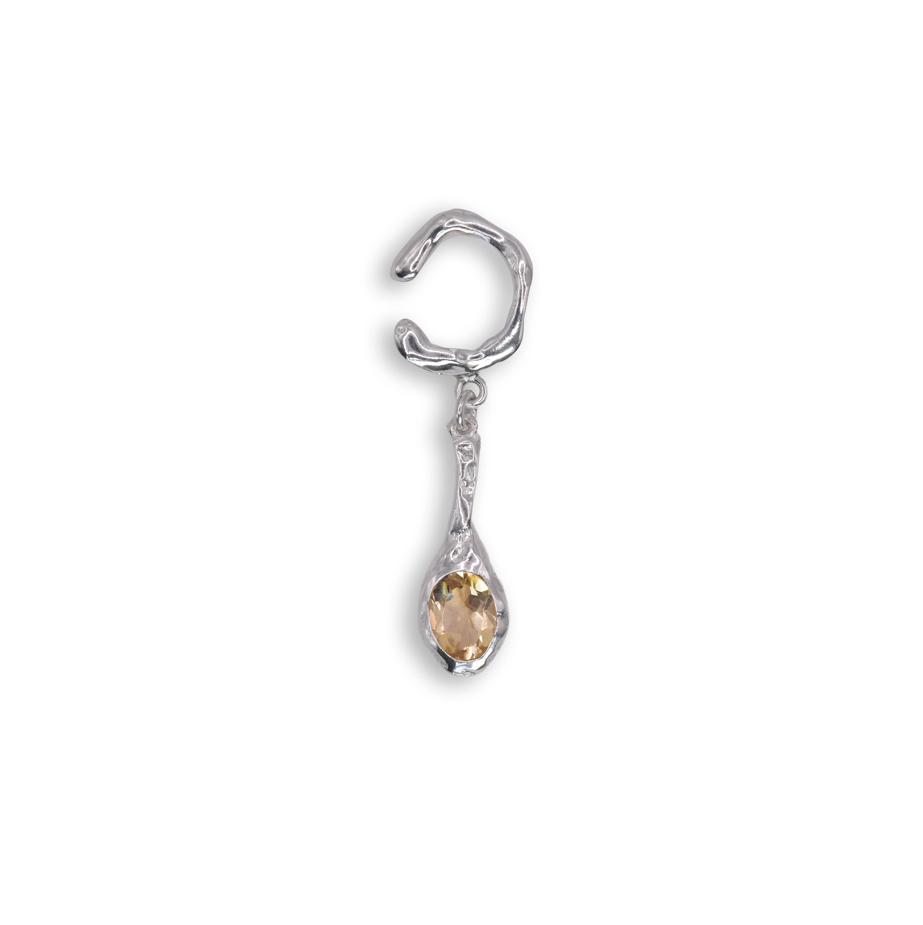Fusion drop ear-cuff citrine