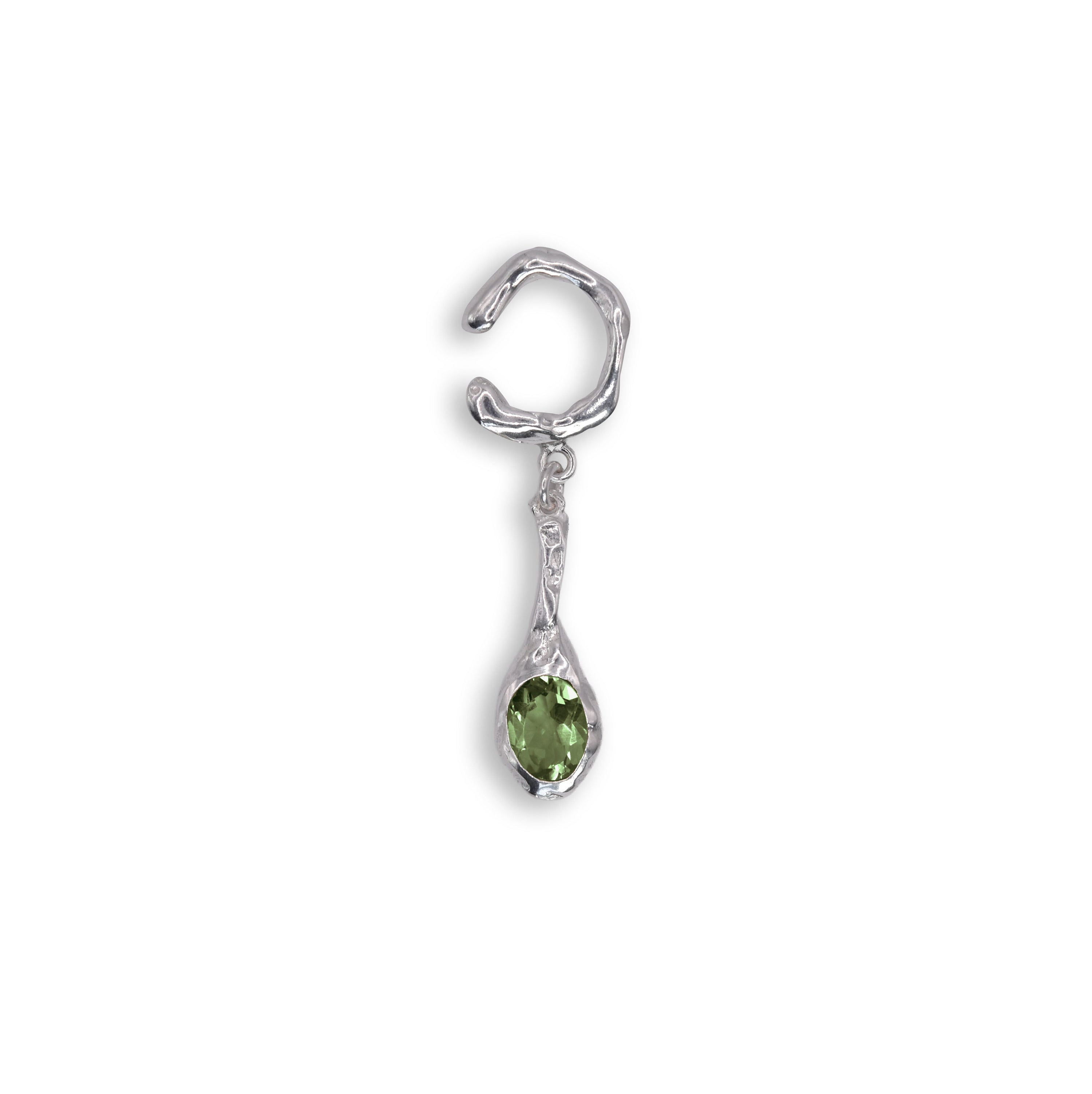 Fusion drop ear-cuff peridot