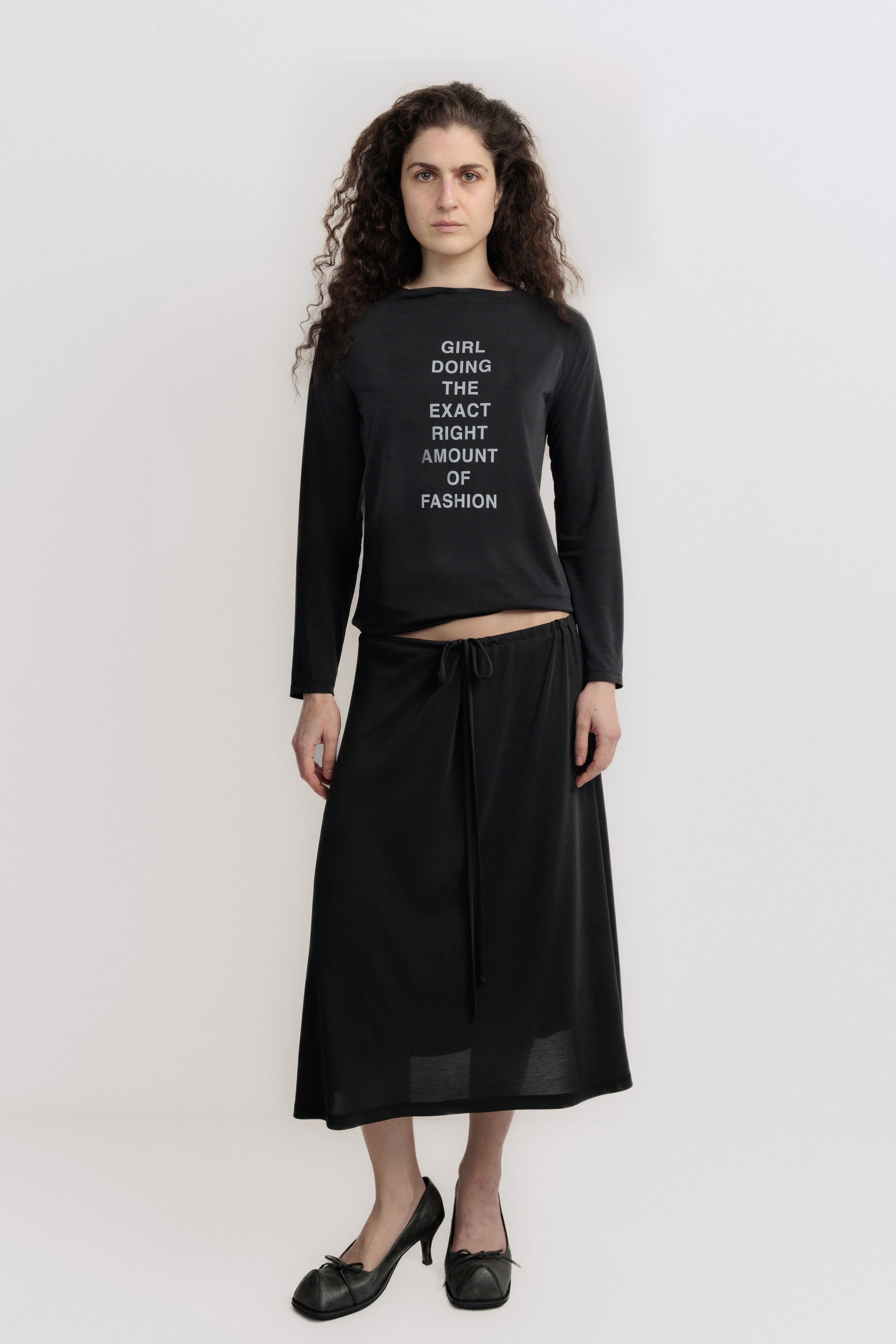 'girl doing the exact right amount of fashion' top