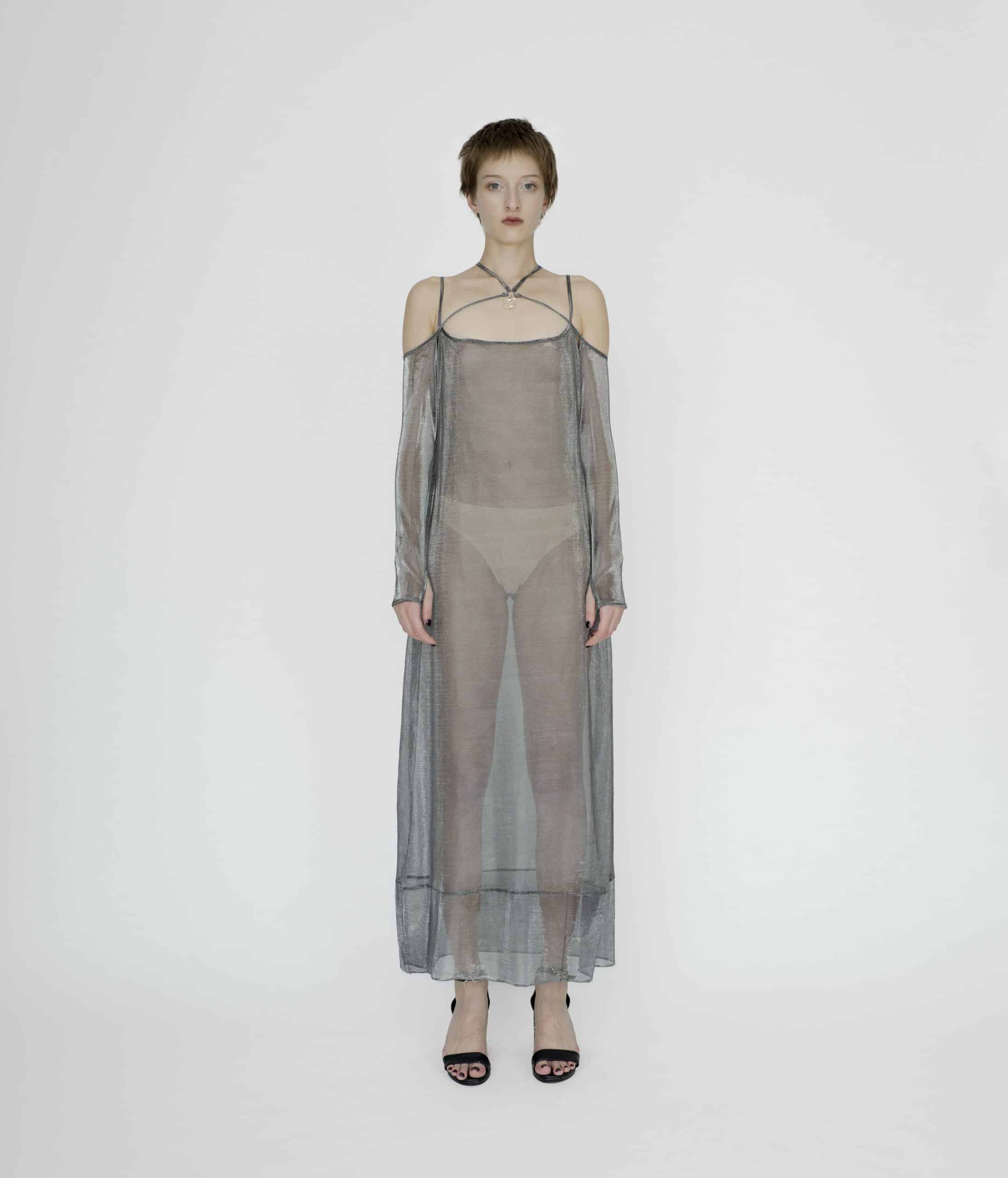 Sheer silver dress