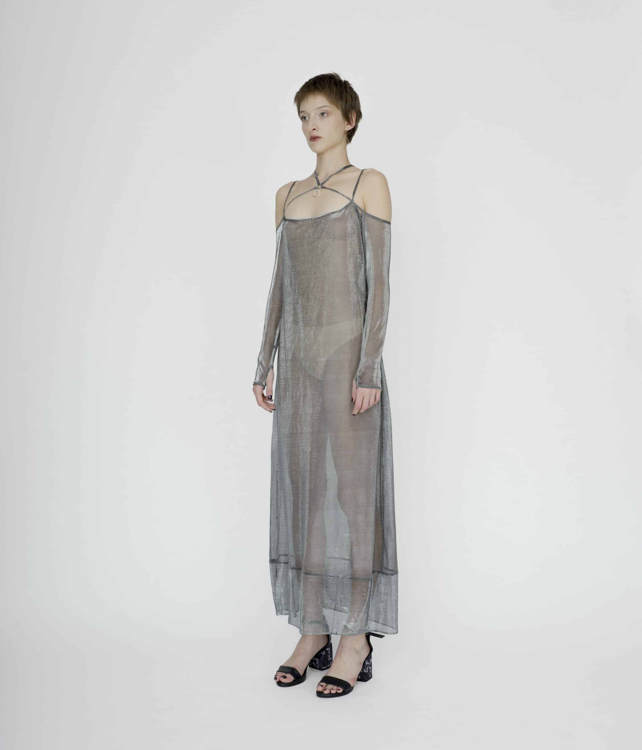 Sheer silver dress