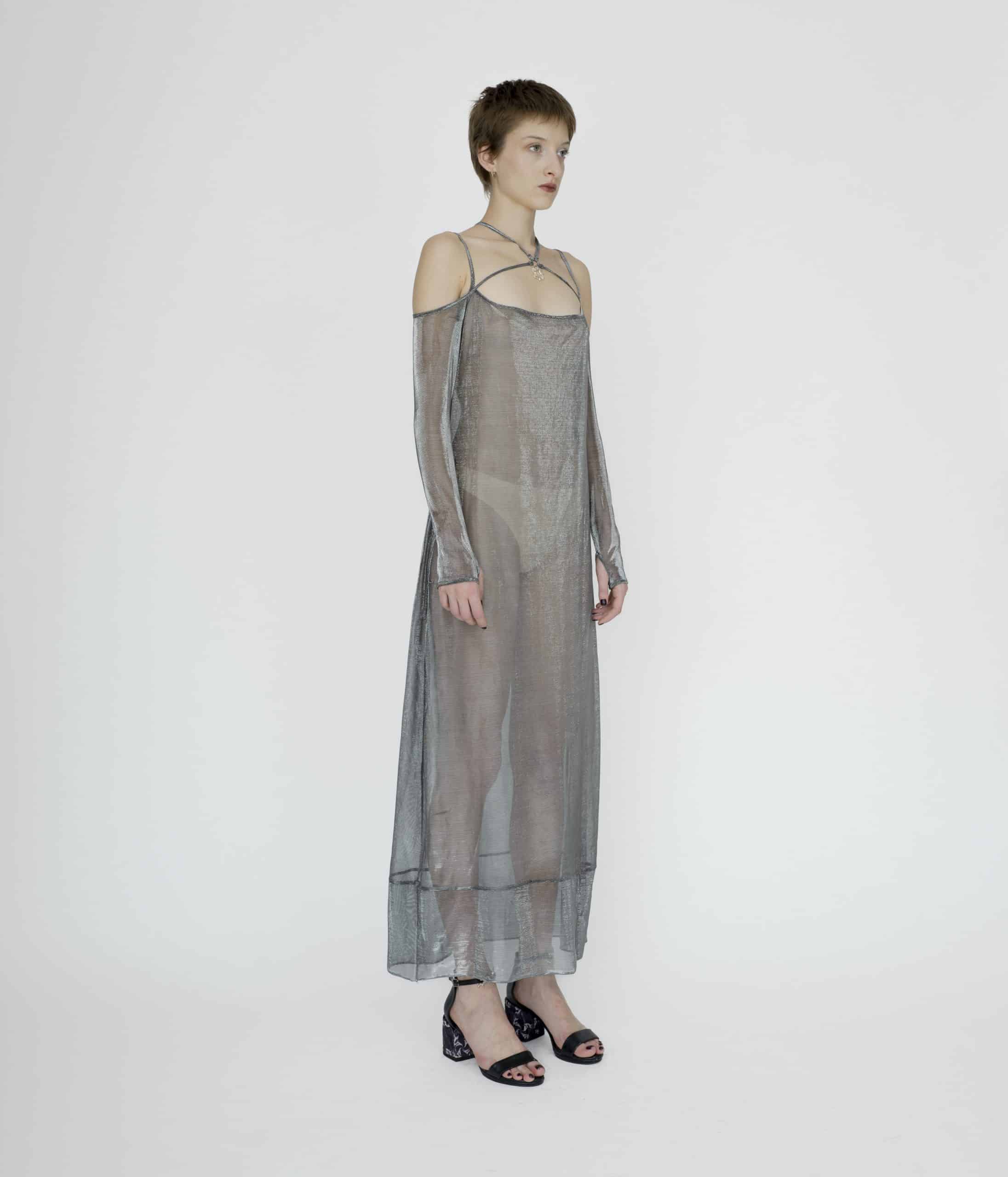 Sheer silver dress