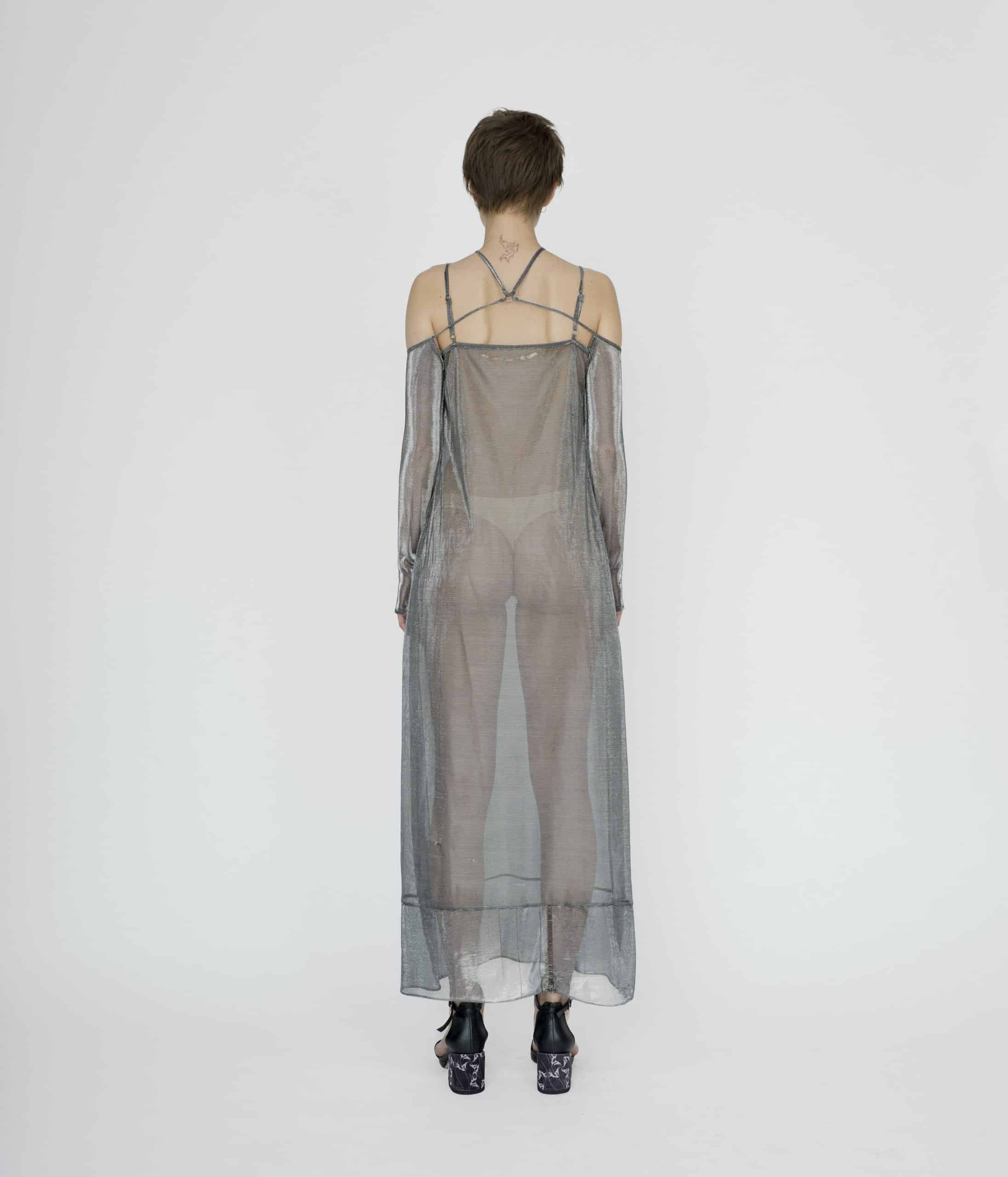 Sheer silver dress
