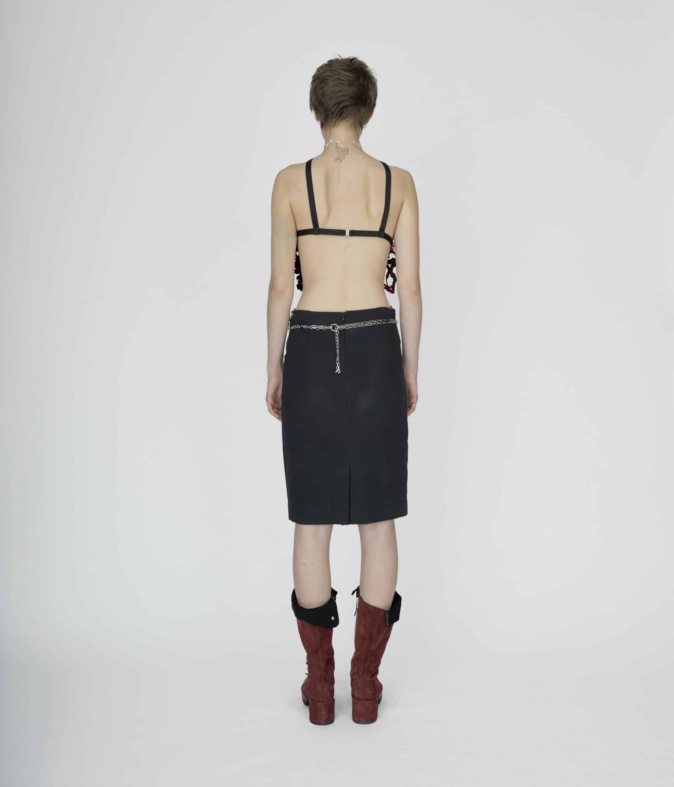 Symbolic red apron corset