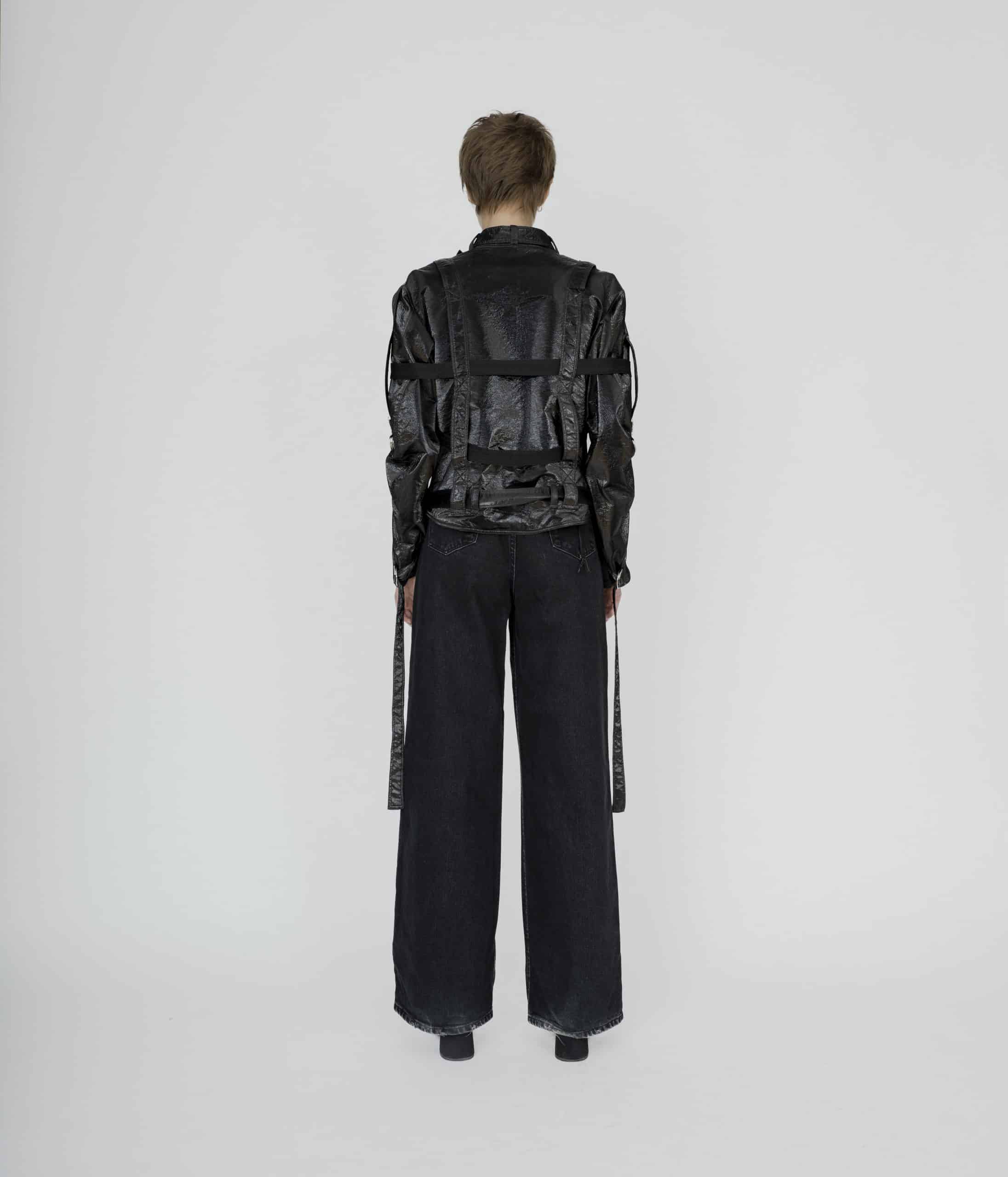 Black tied up jacket