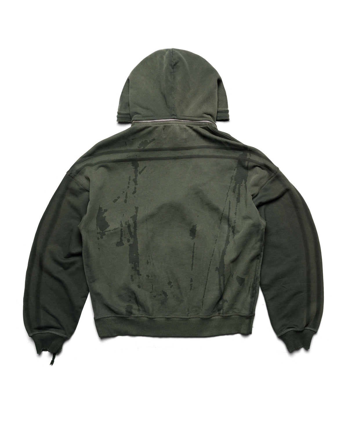 Green faded track hoodie