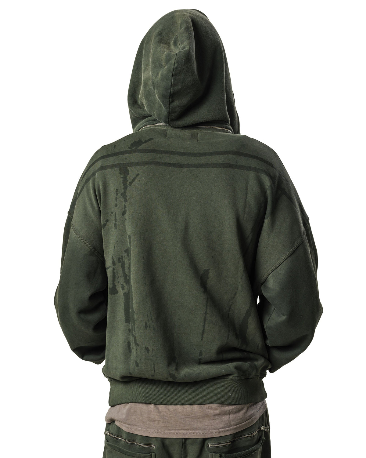 Green faded track hoodie