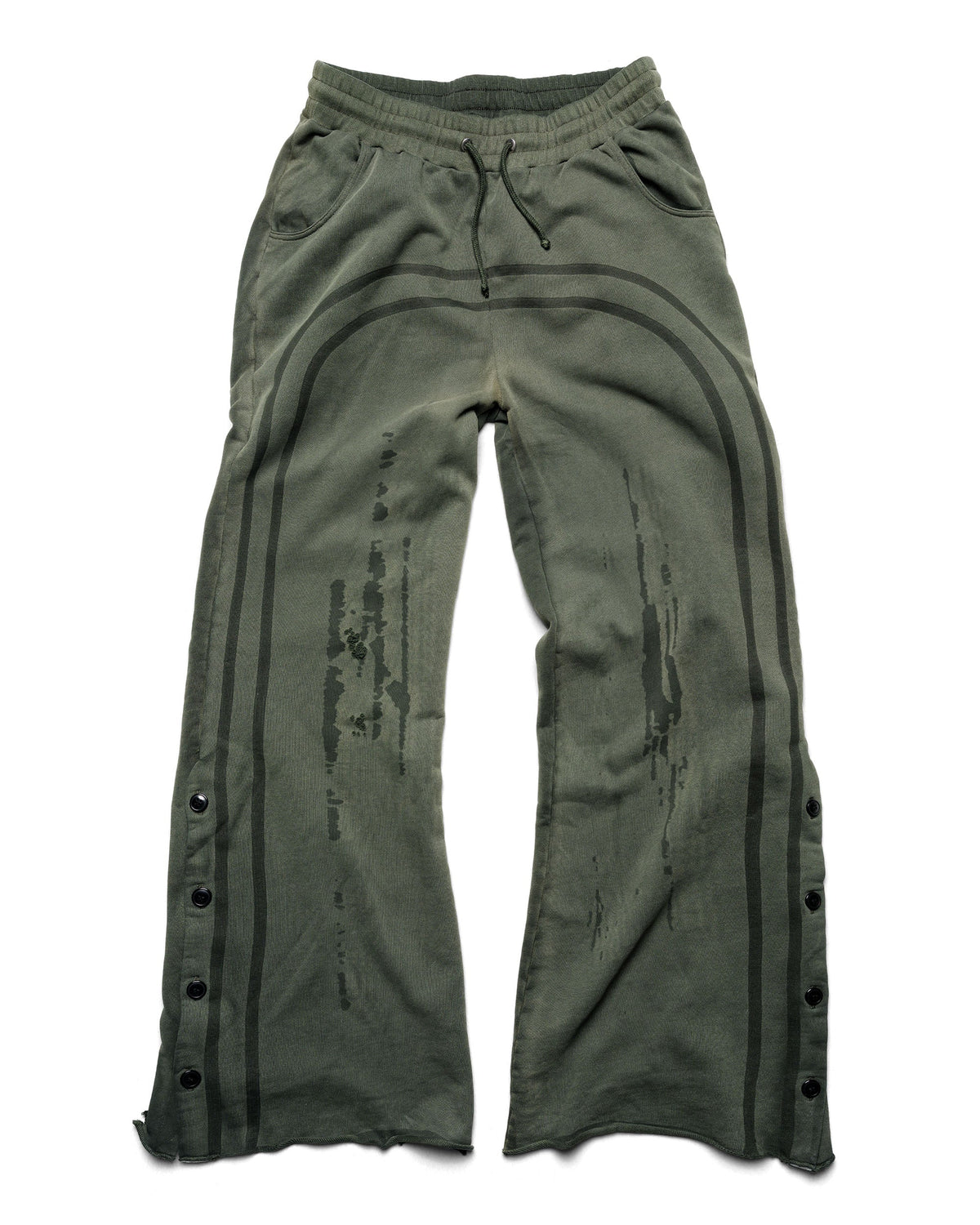 Green faded track sweatpants