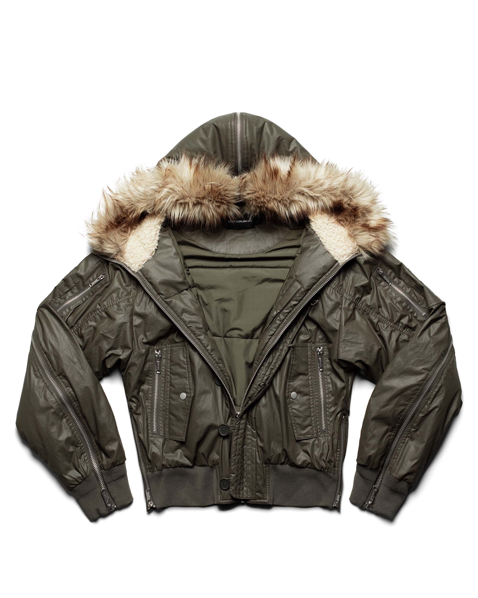 Green waxed aviator bomber