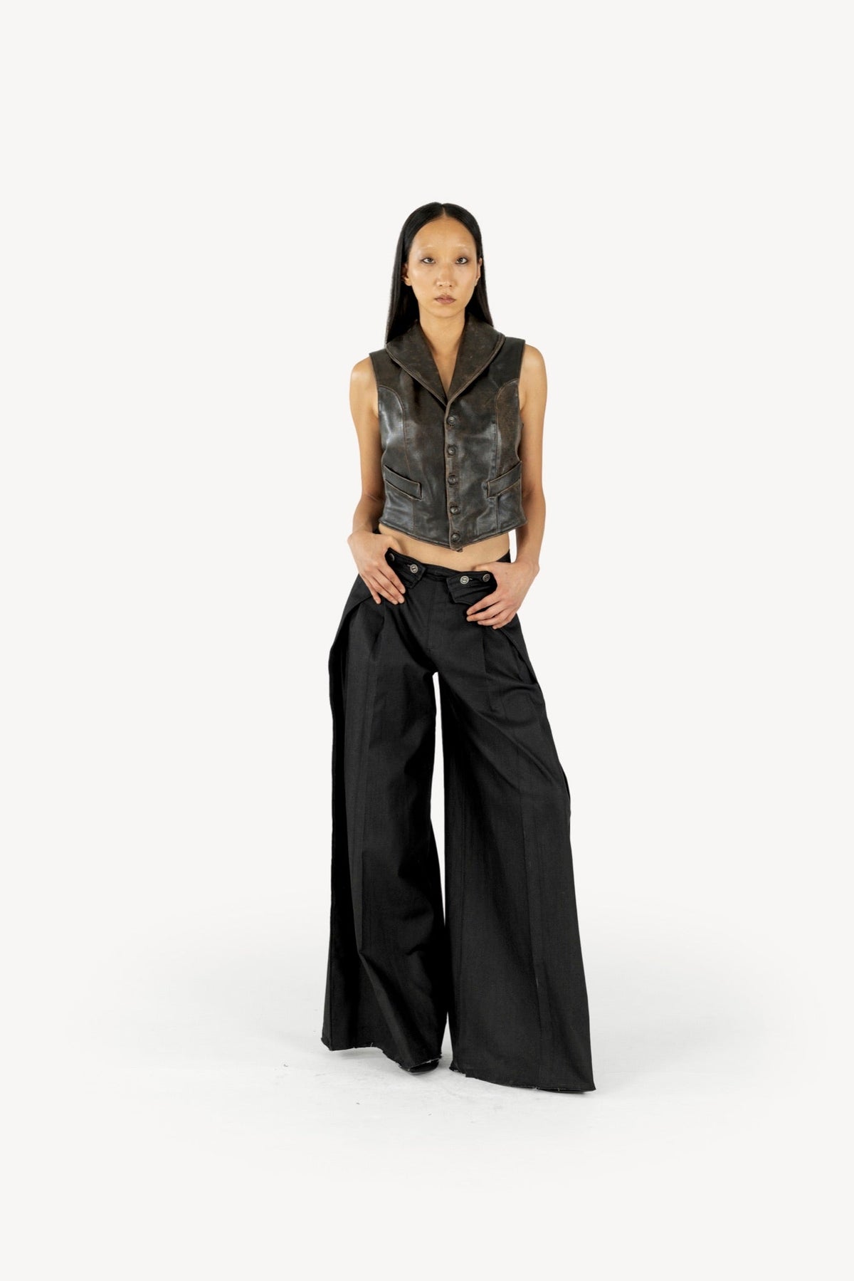 Long denim pants black