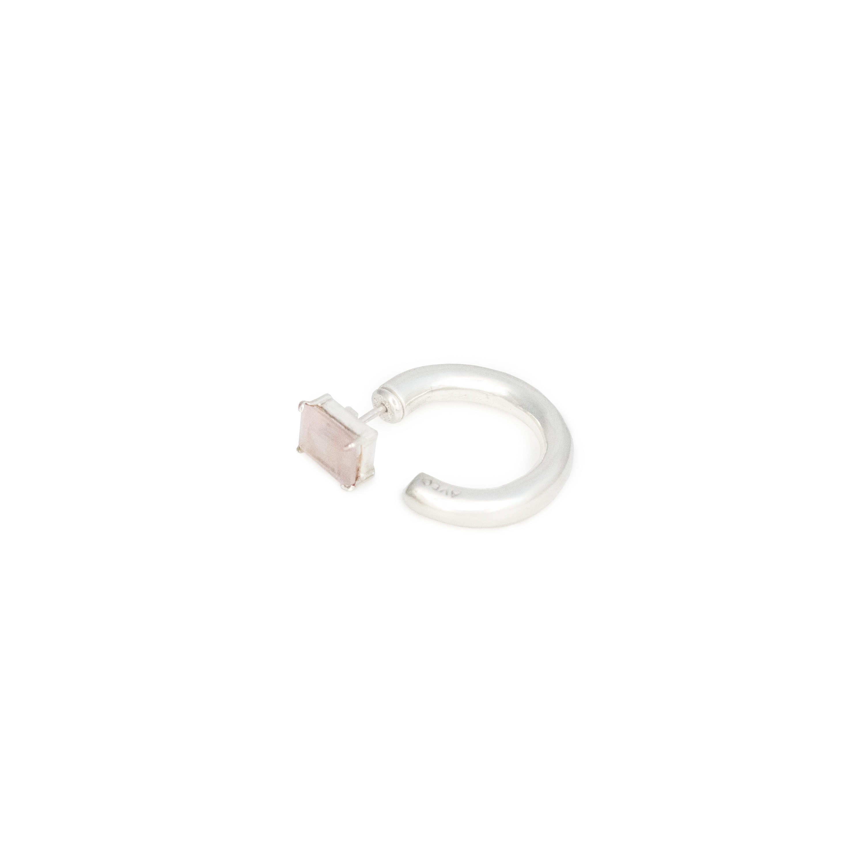 Hoop & stud pink quartz