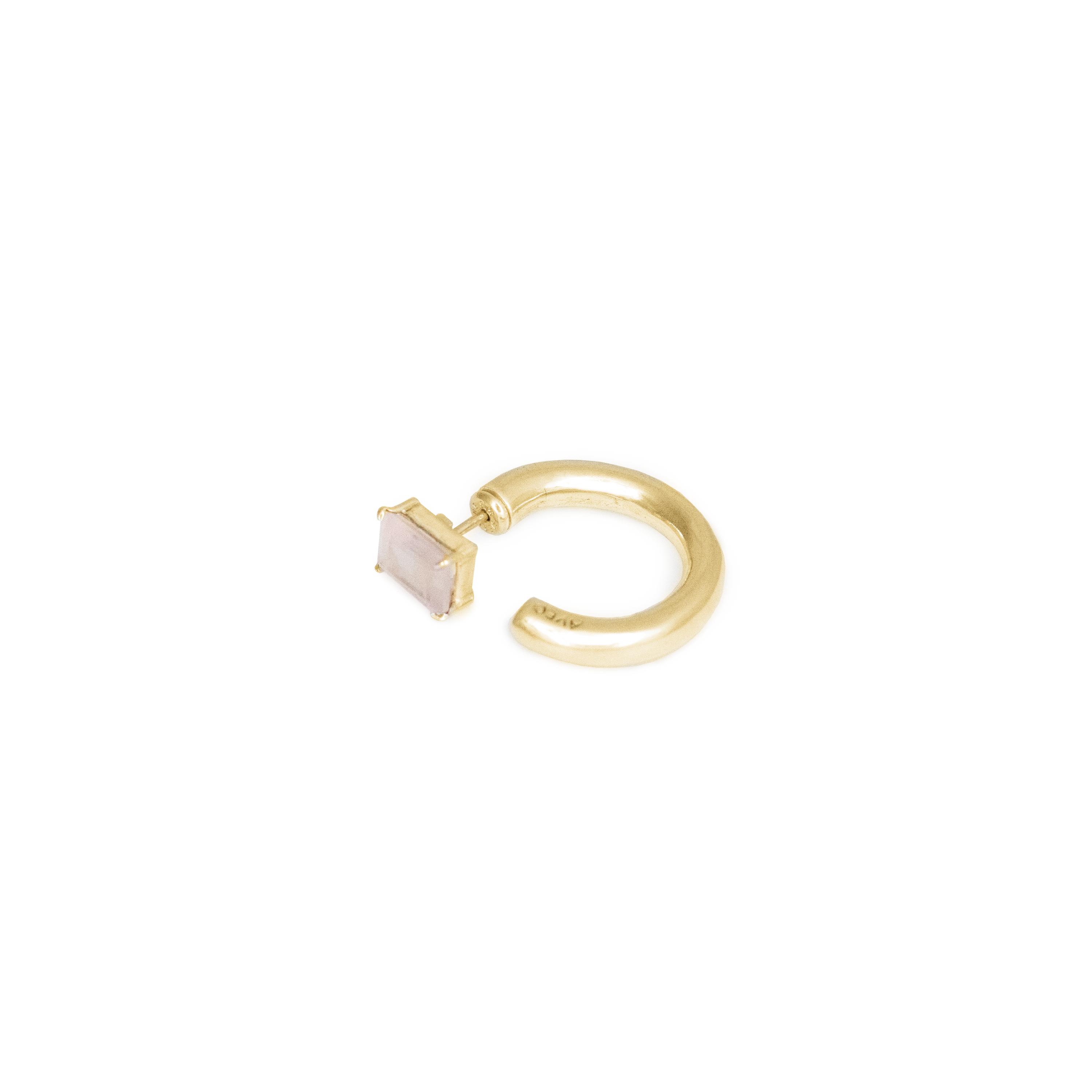 Hoop & pink quartz stud