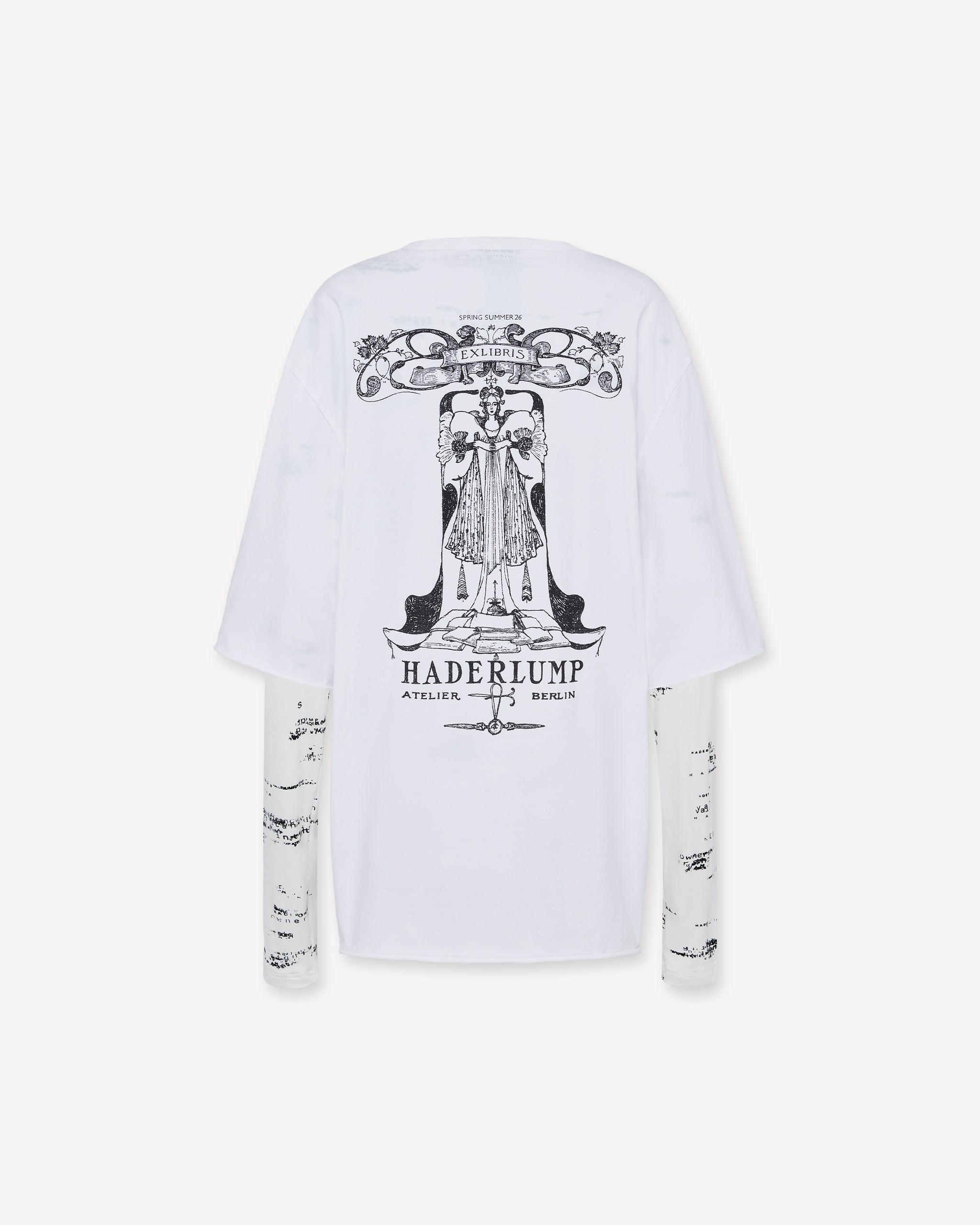 Double sleeve printed t-shirt white