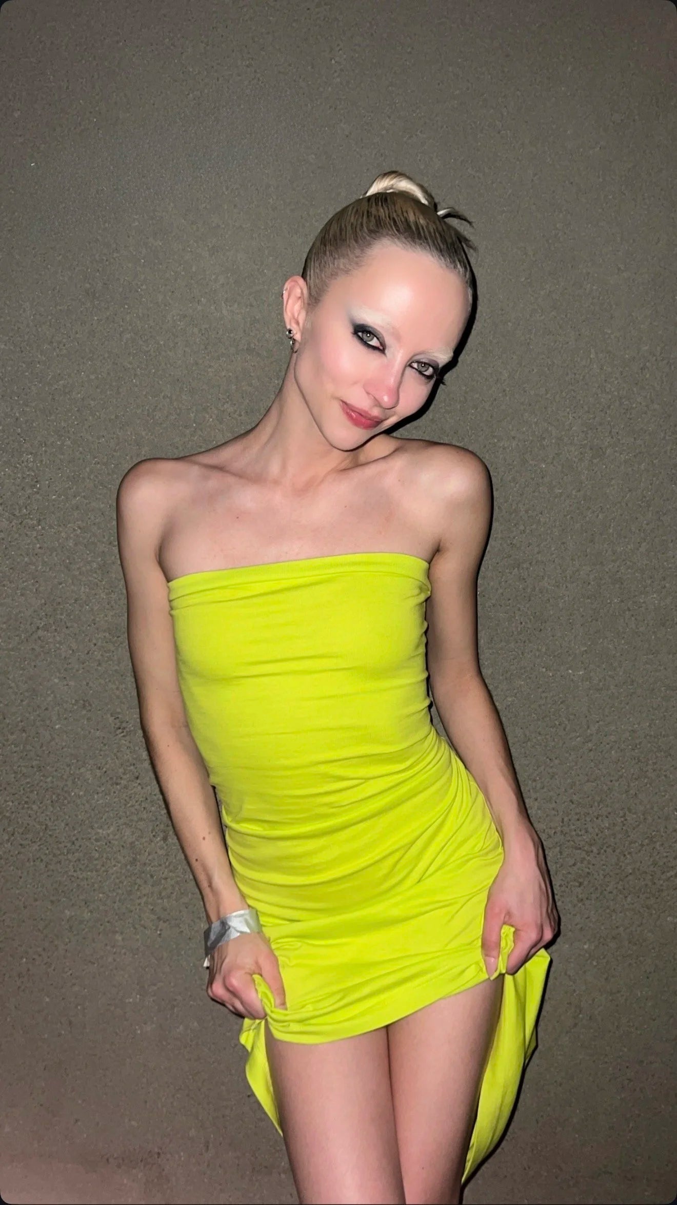 Strapless draped dress