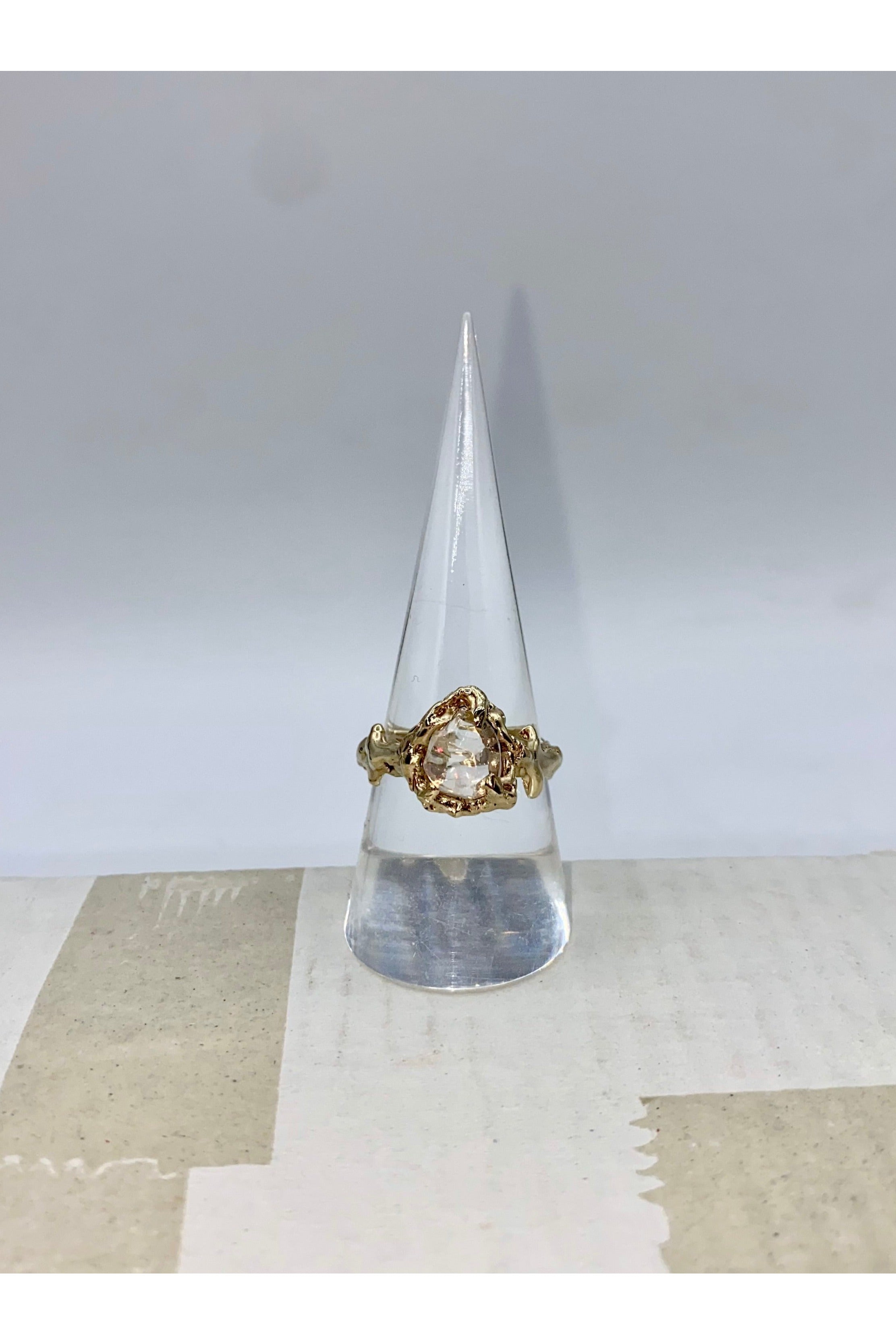Ignite ring - mexican opal - clear/gold