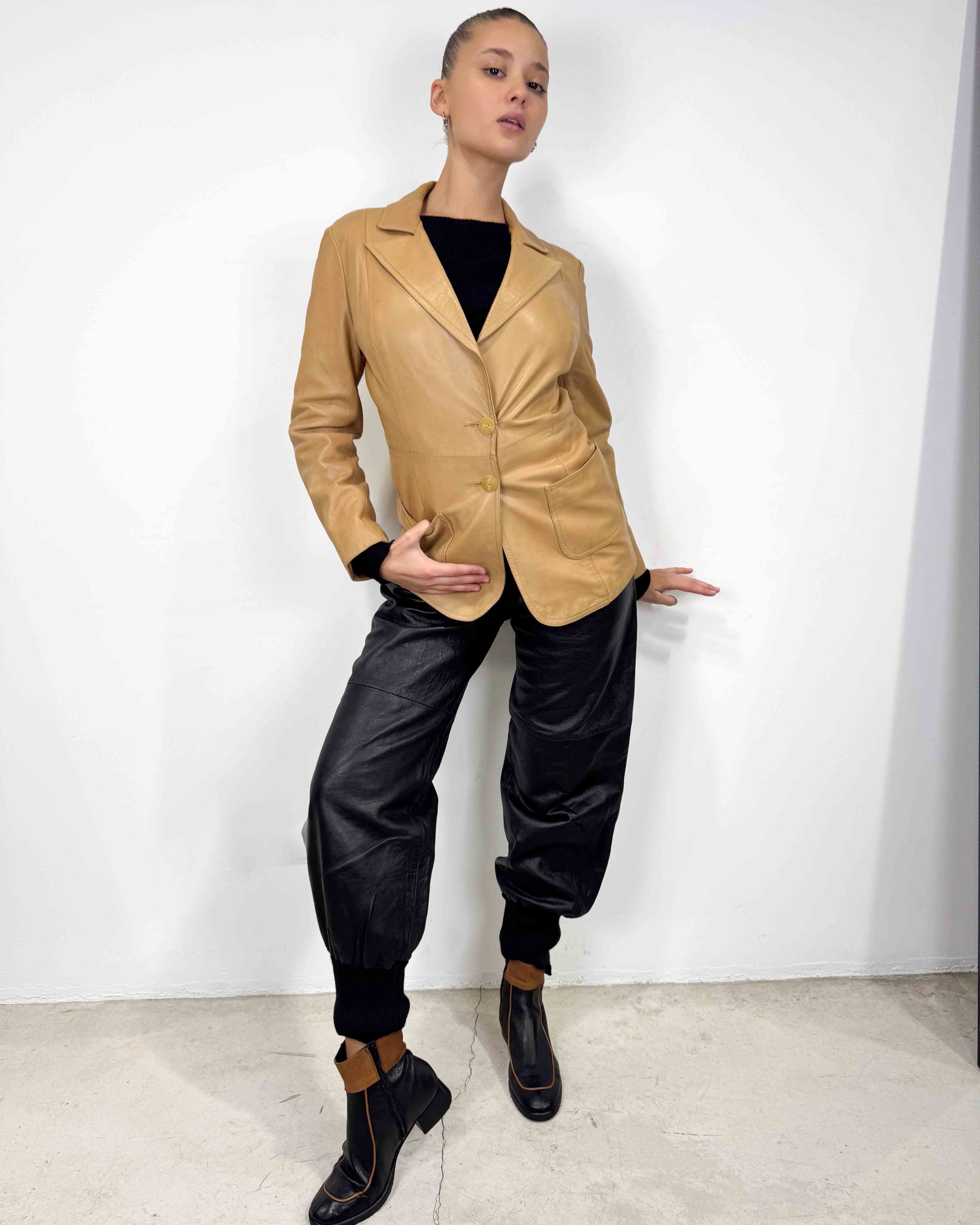 The ellie leather blazer by plein sud