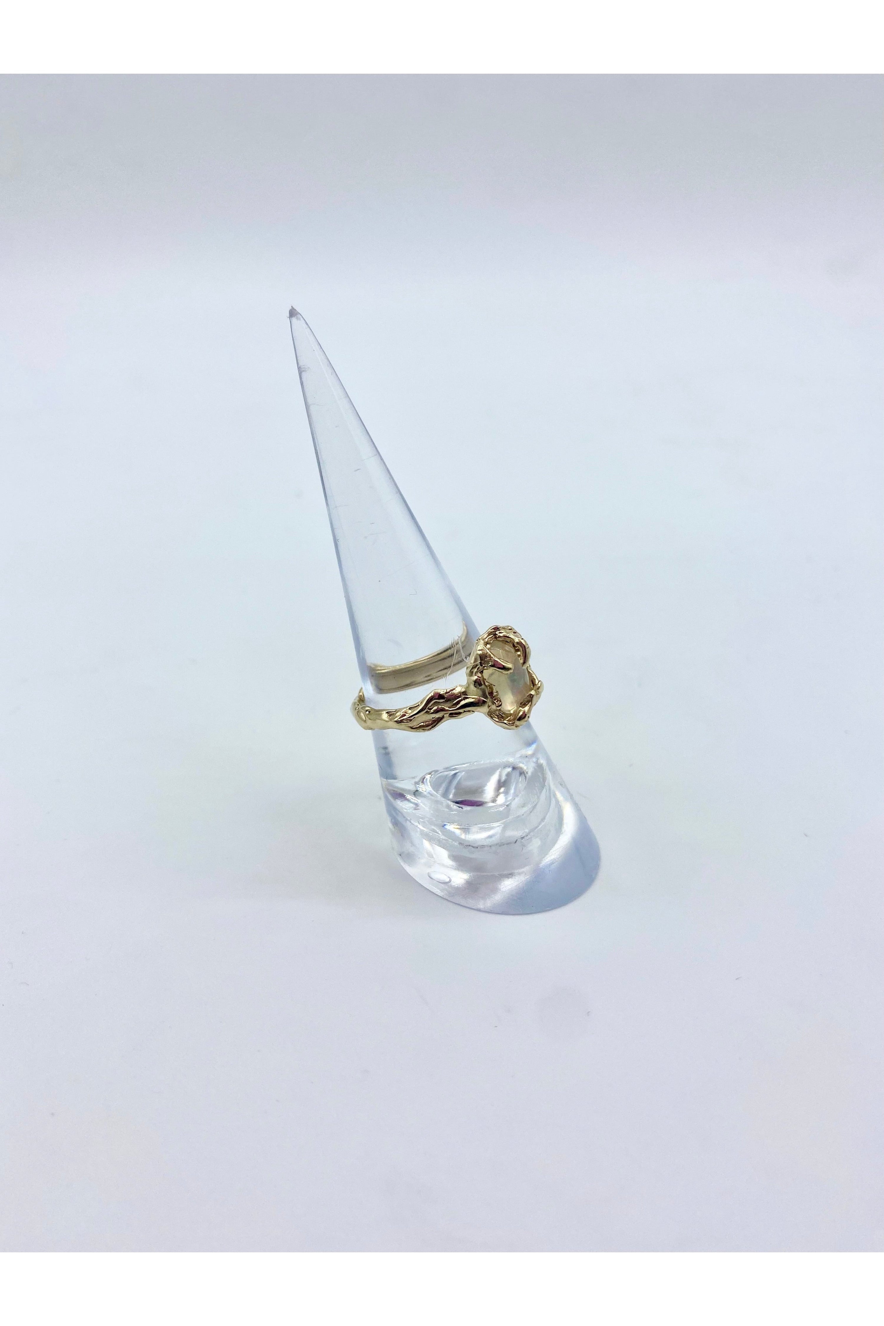Ignite ring - mexican opal - clear/gold