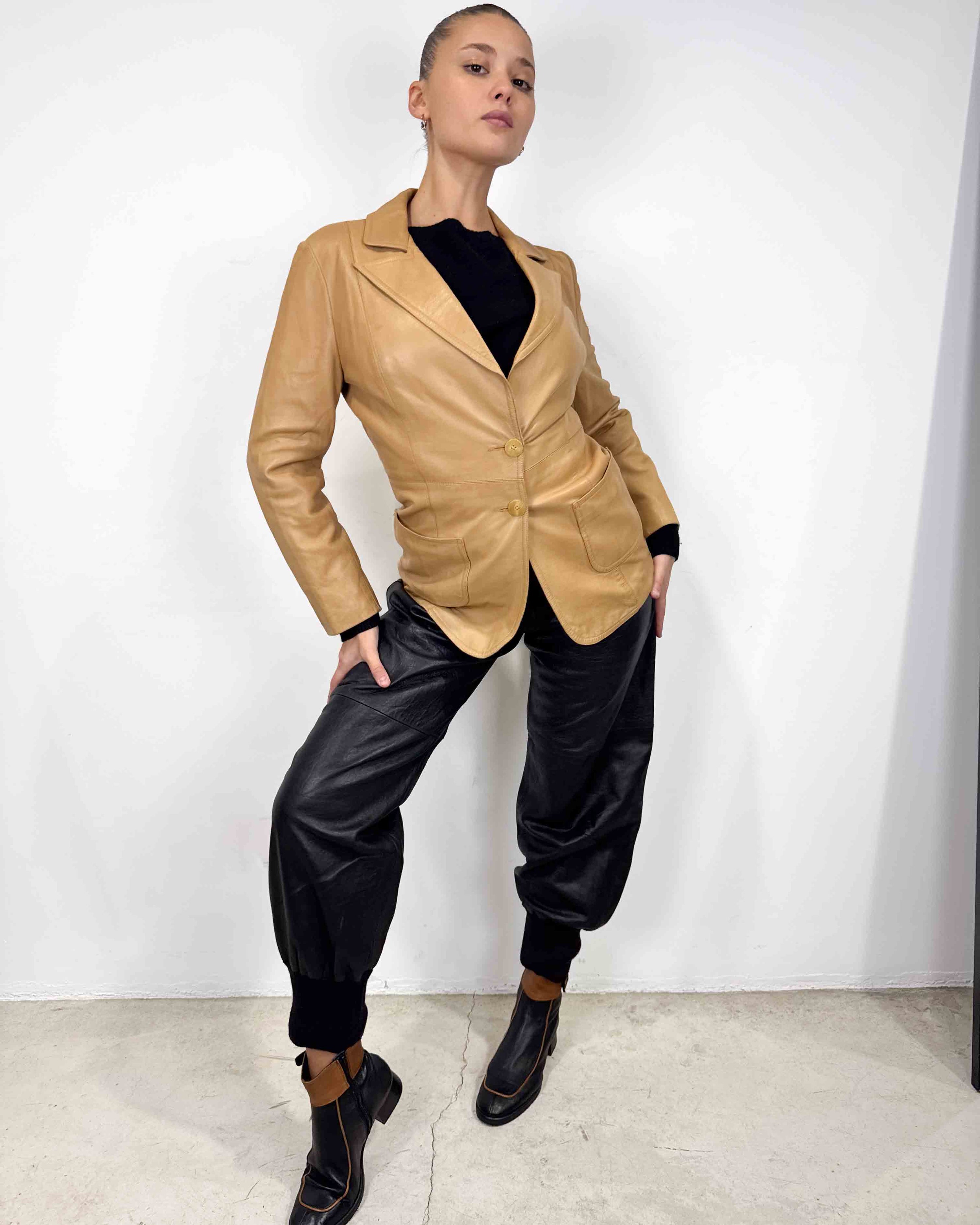 The ellie leather blazer by plein sud