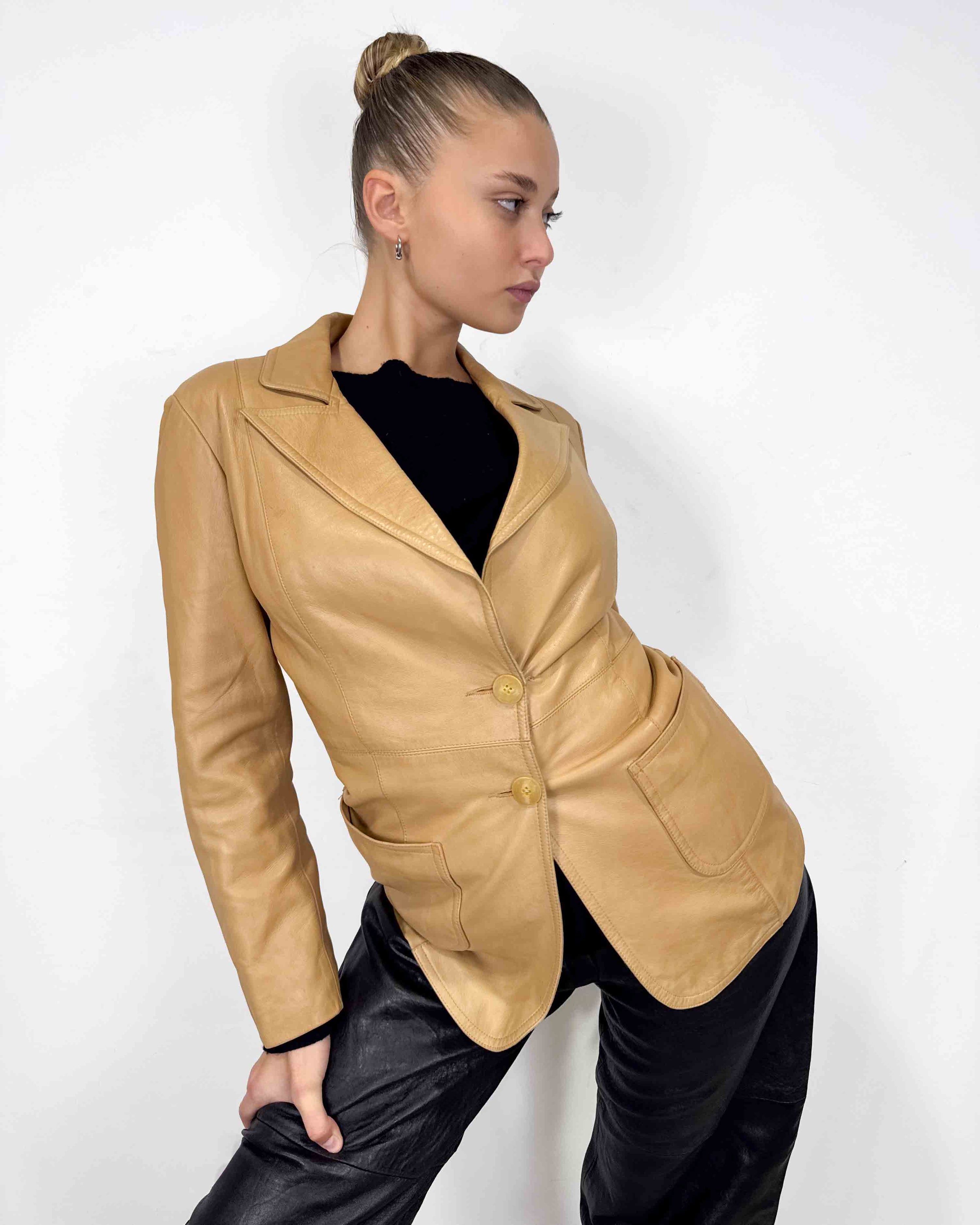 The ellie leather blazer by plein sud