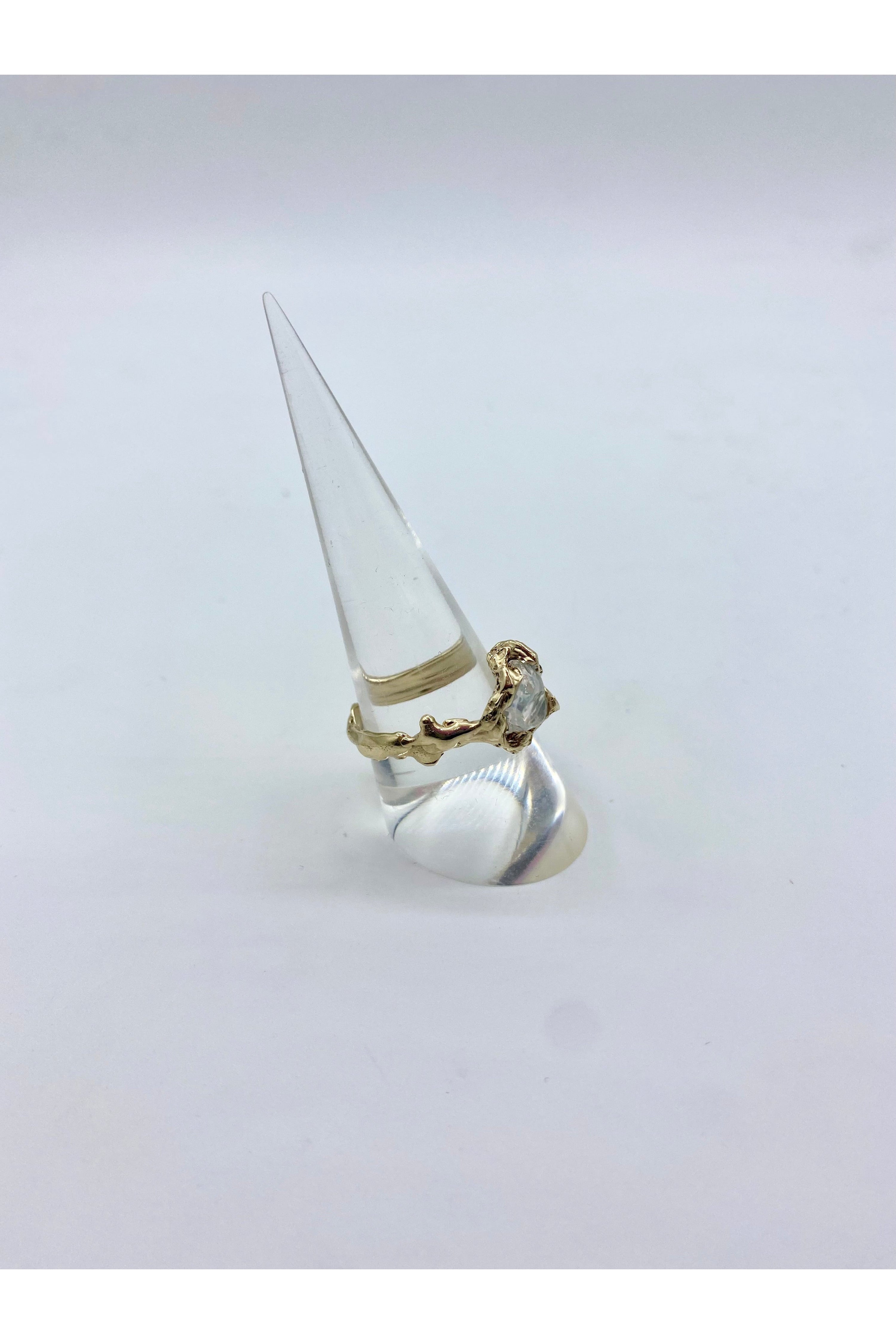 Ignite ring - mexican opal - clear/gold