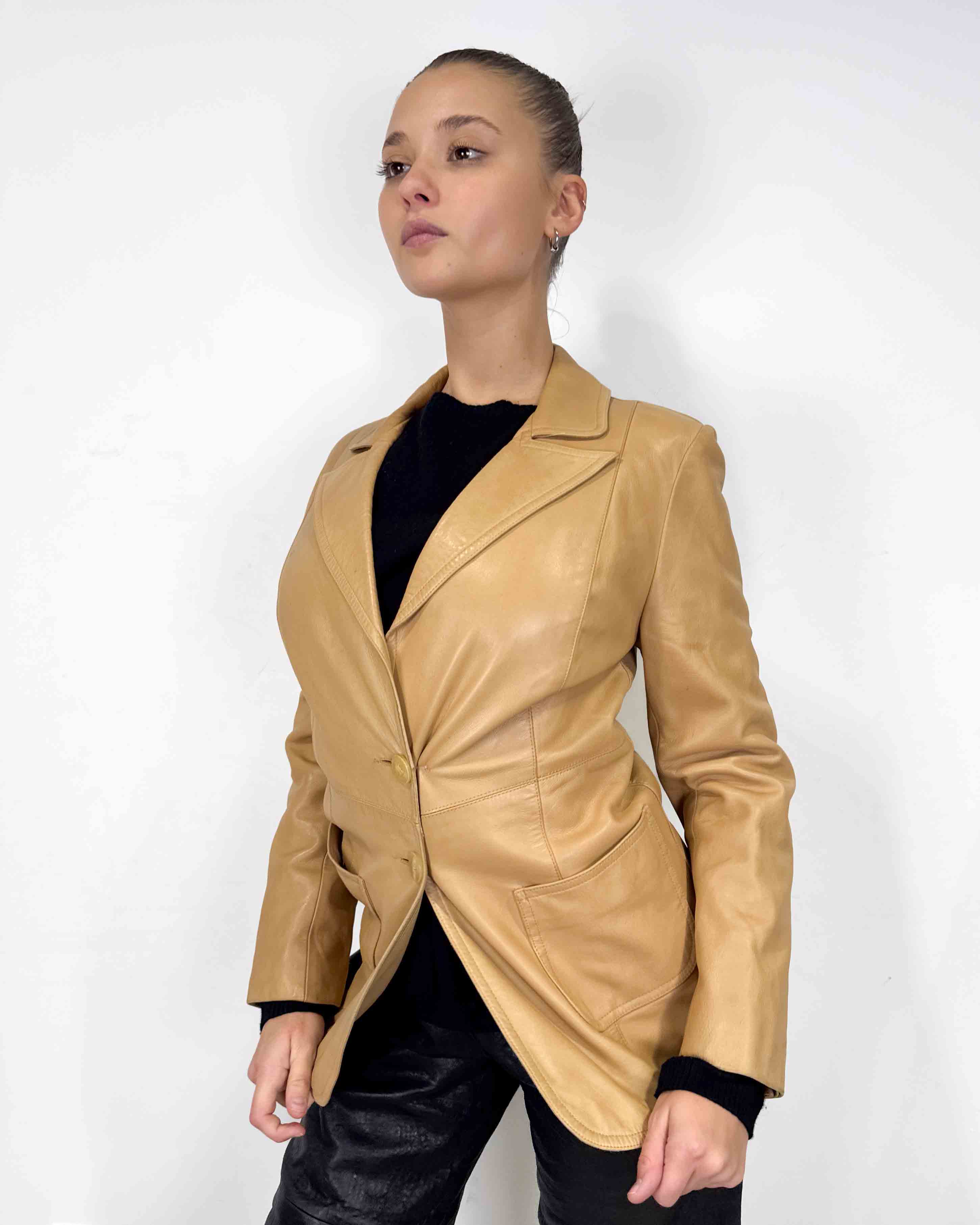 The ellie leather blazer by plein sud