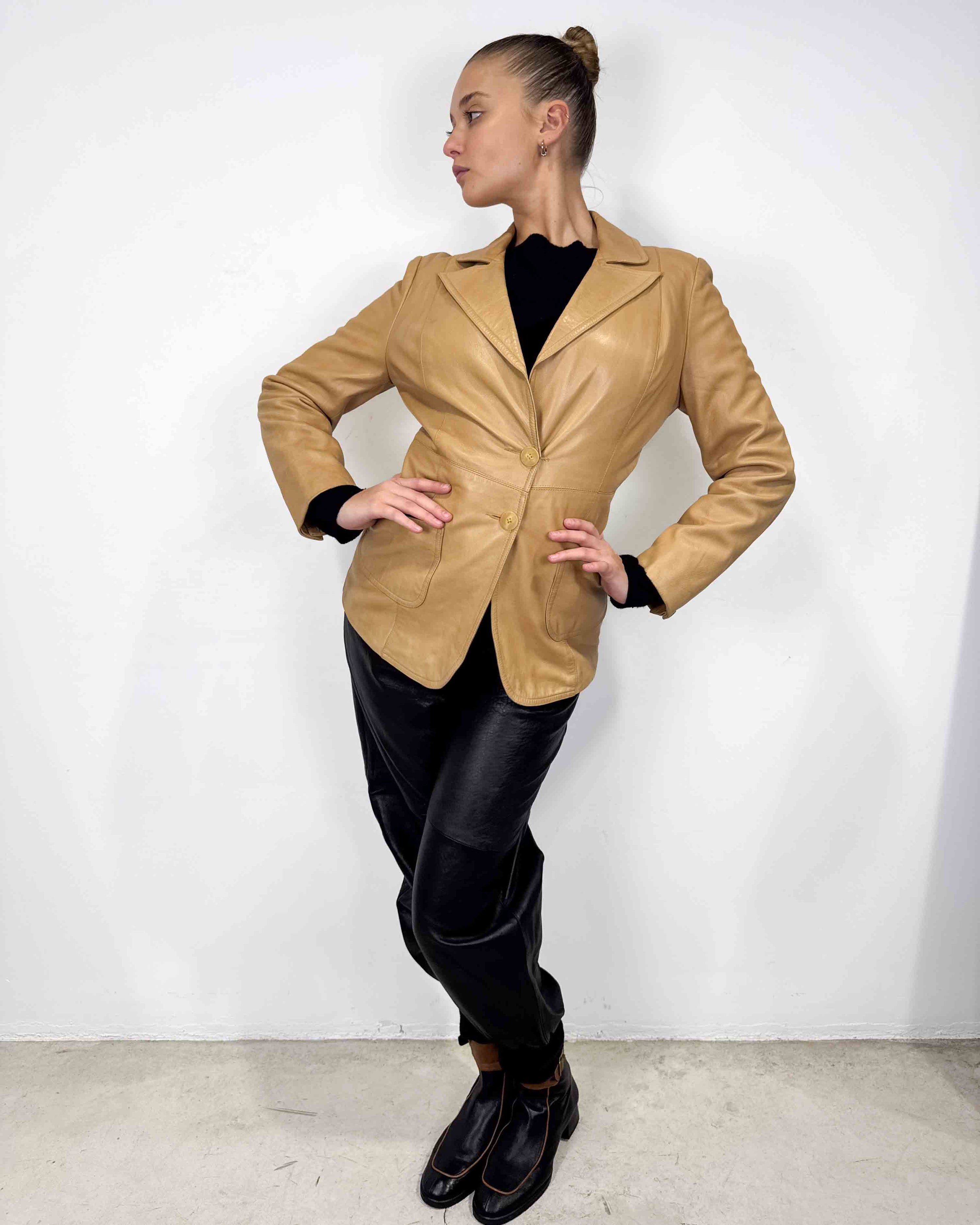 The ellie leather blazer by plein sud