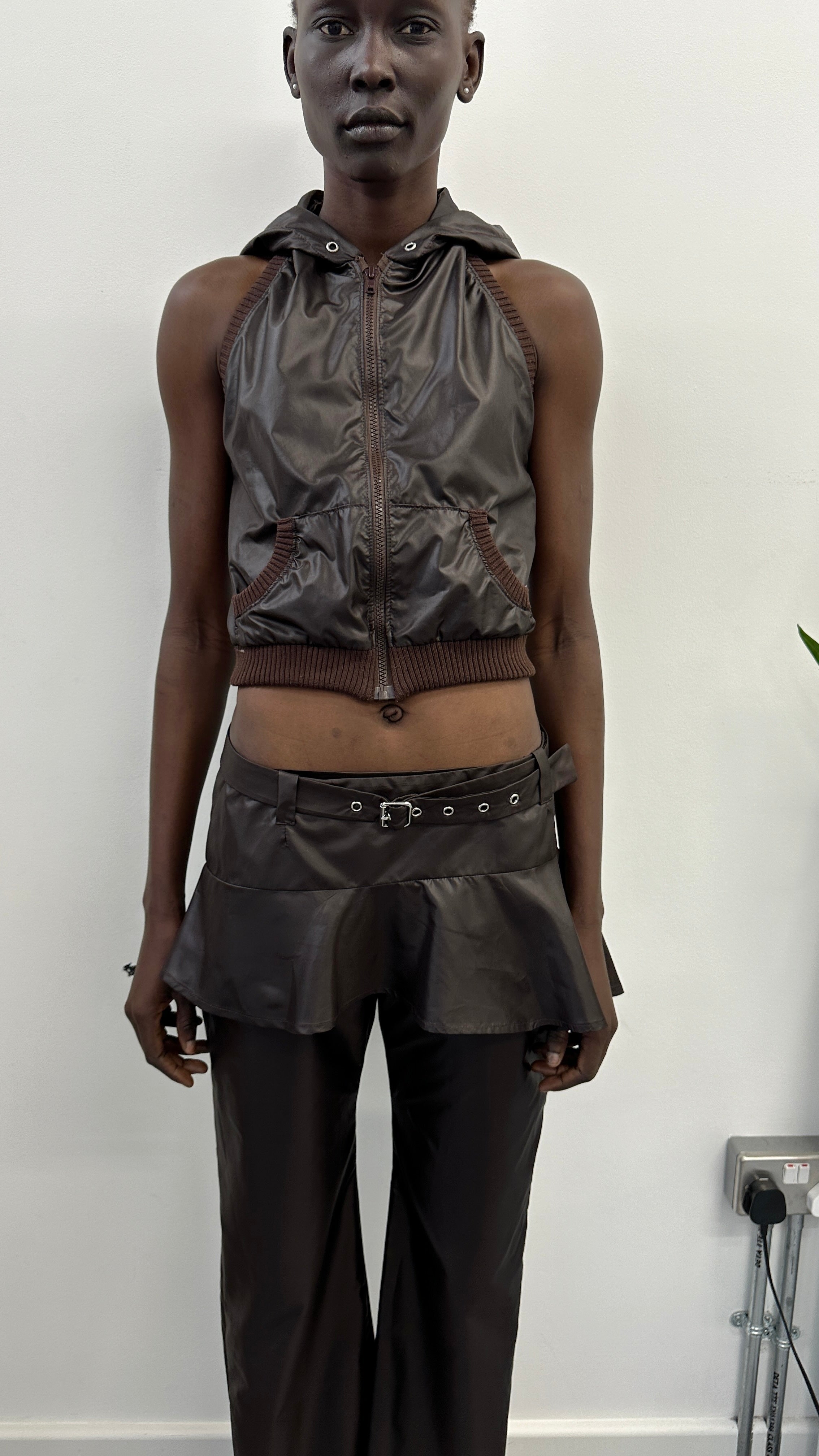 Nylon mini skirt