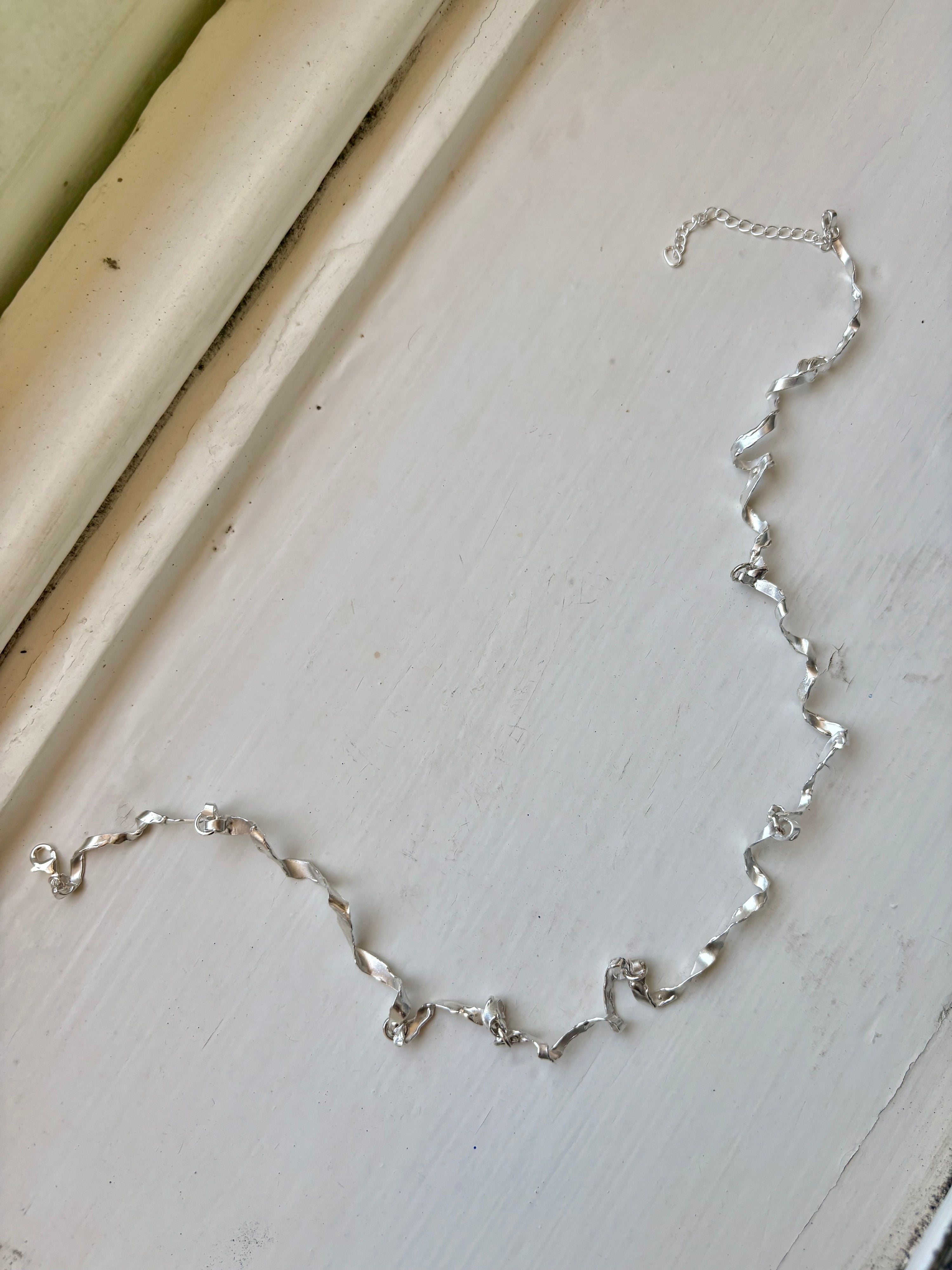 Burnt ribbon choker