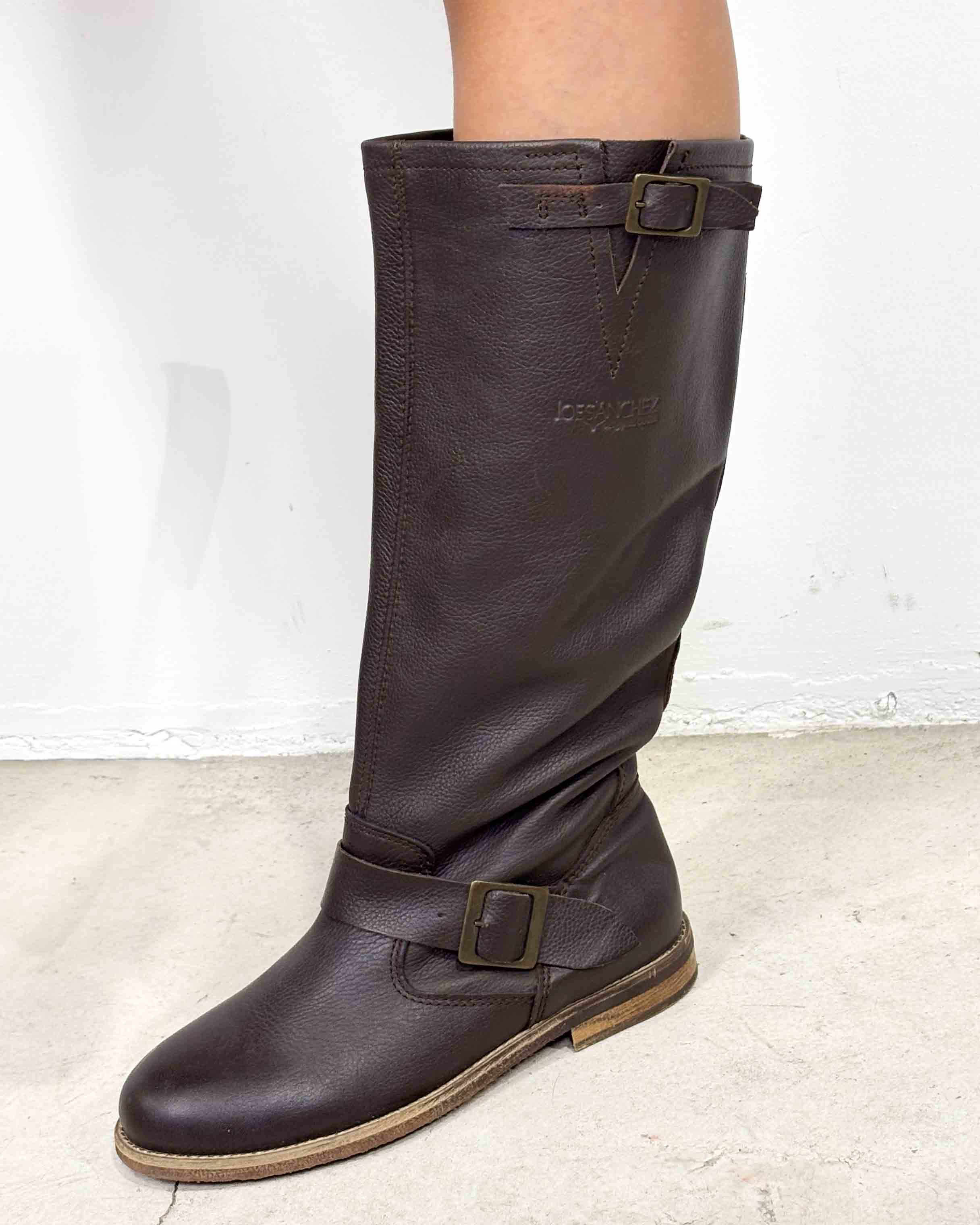The olive leather boots