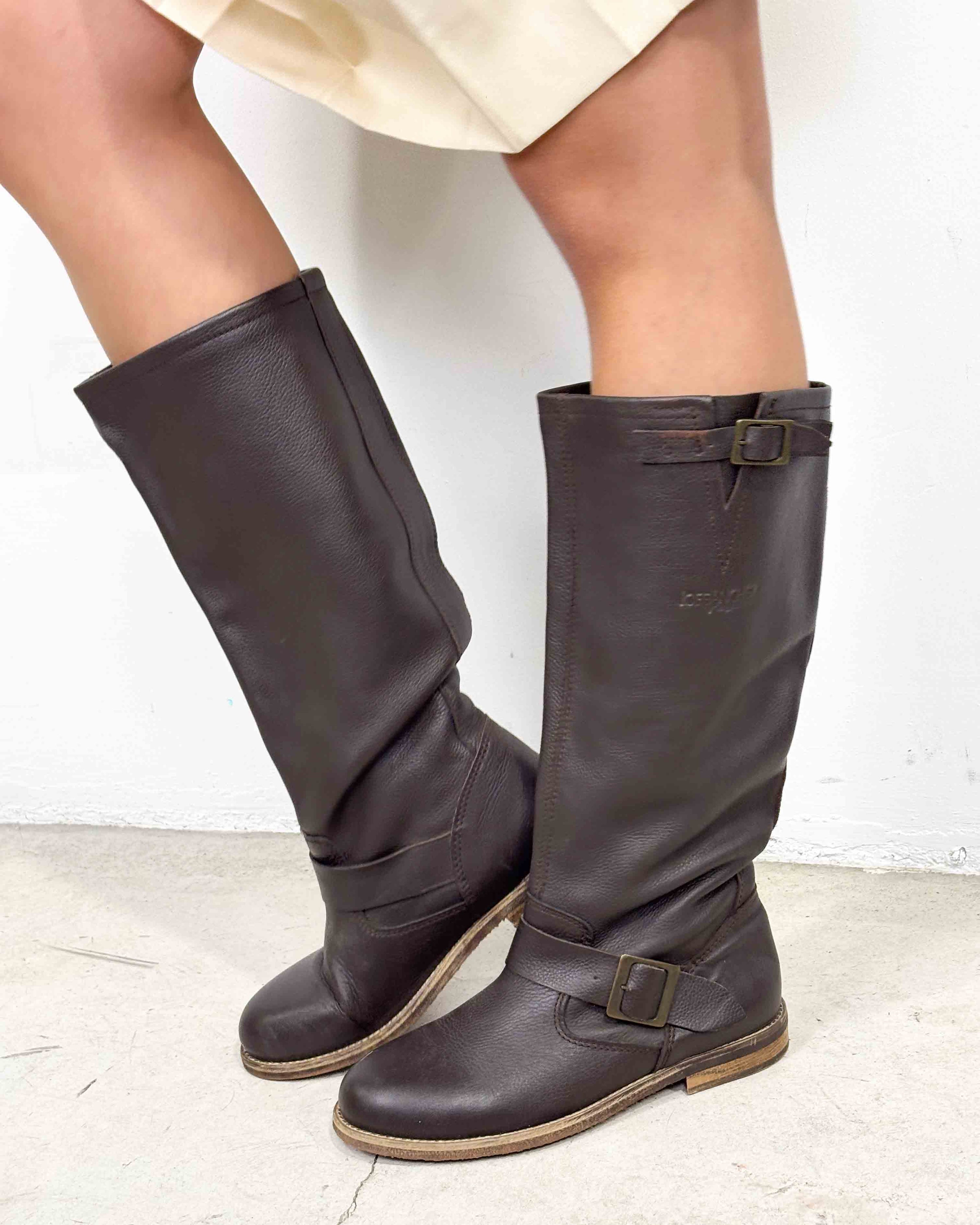 The olive leather boots