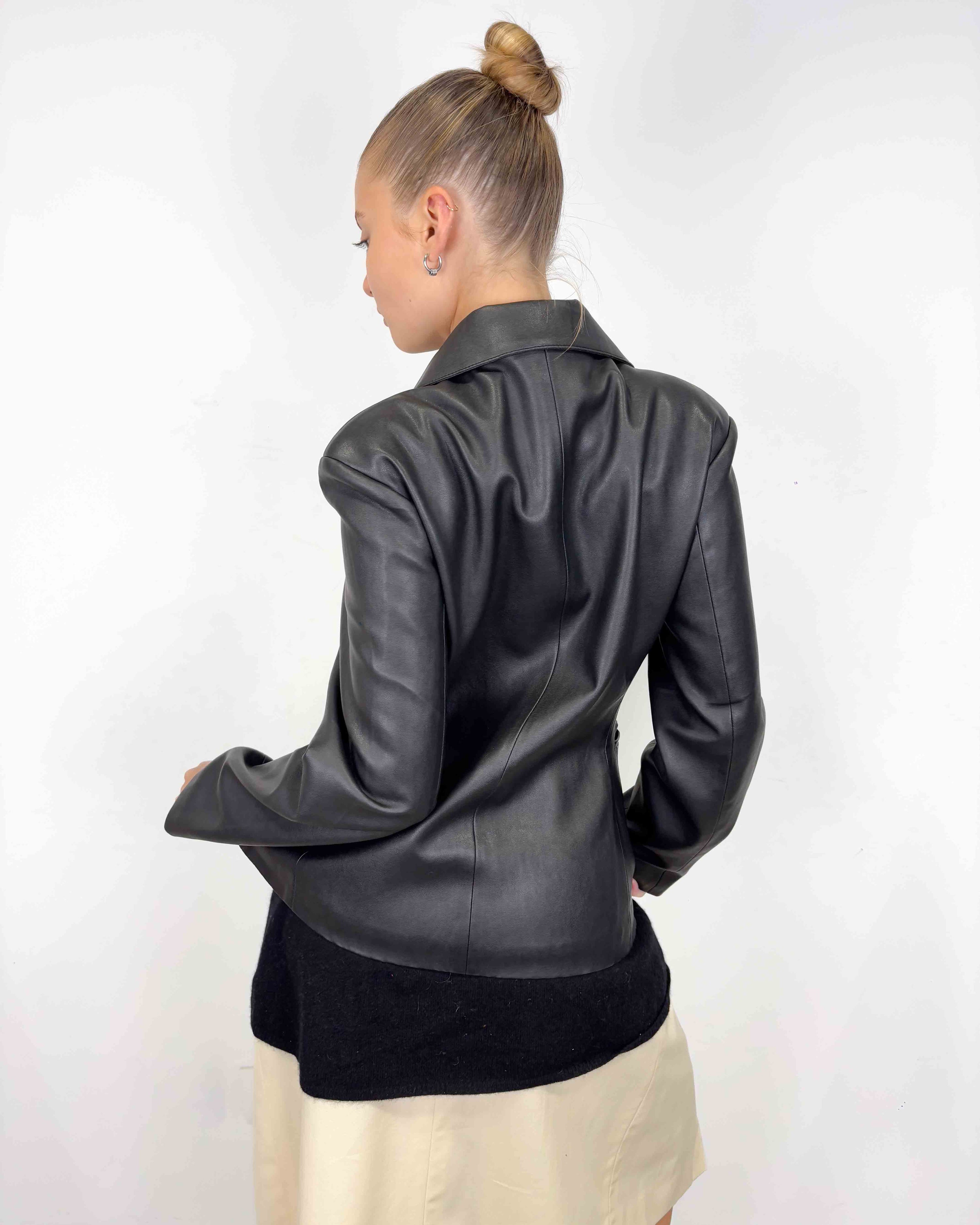 The darna leather blazer