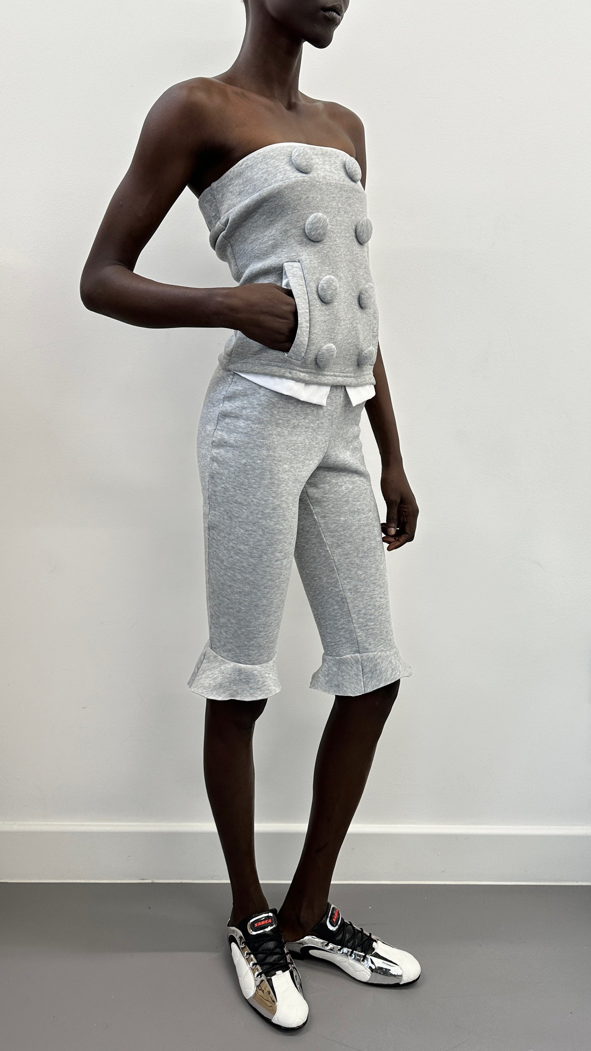 Grey jersey top