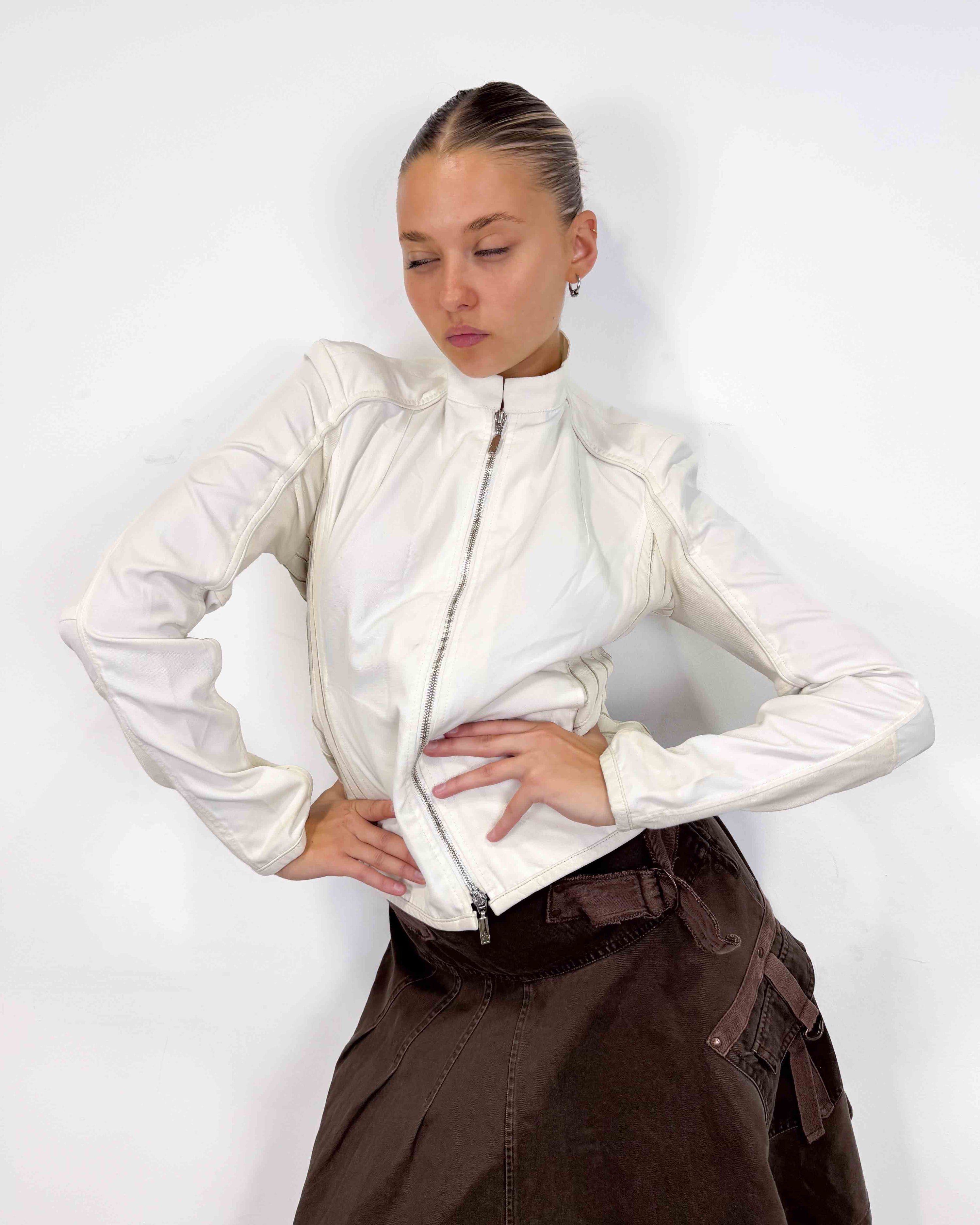 The monique leather jacket by moncler