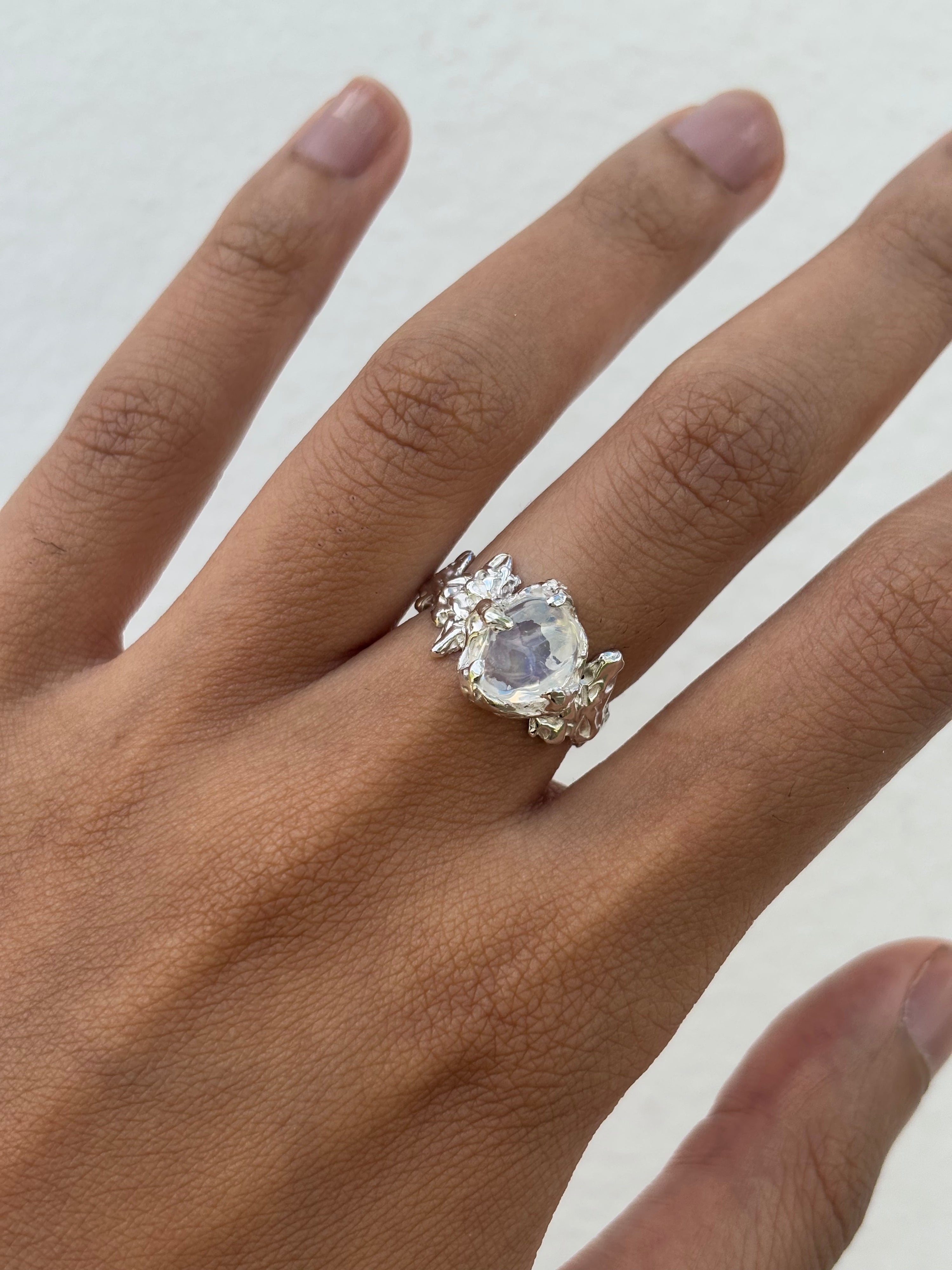 Ignite ring - mexican opal - clear/silver