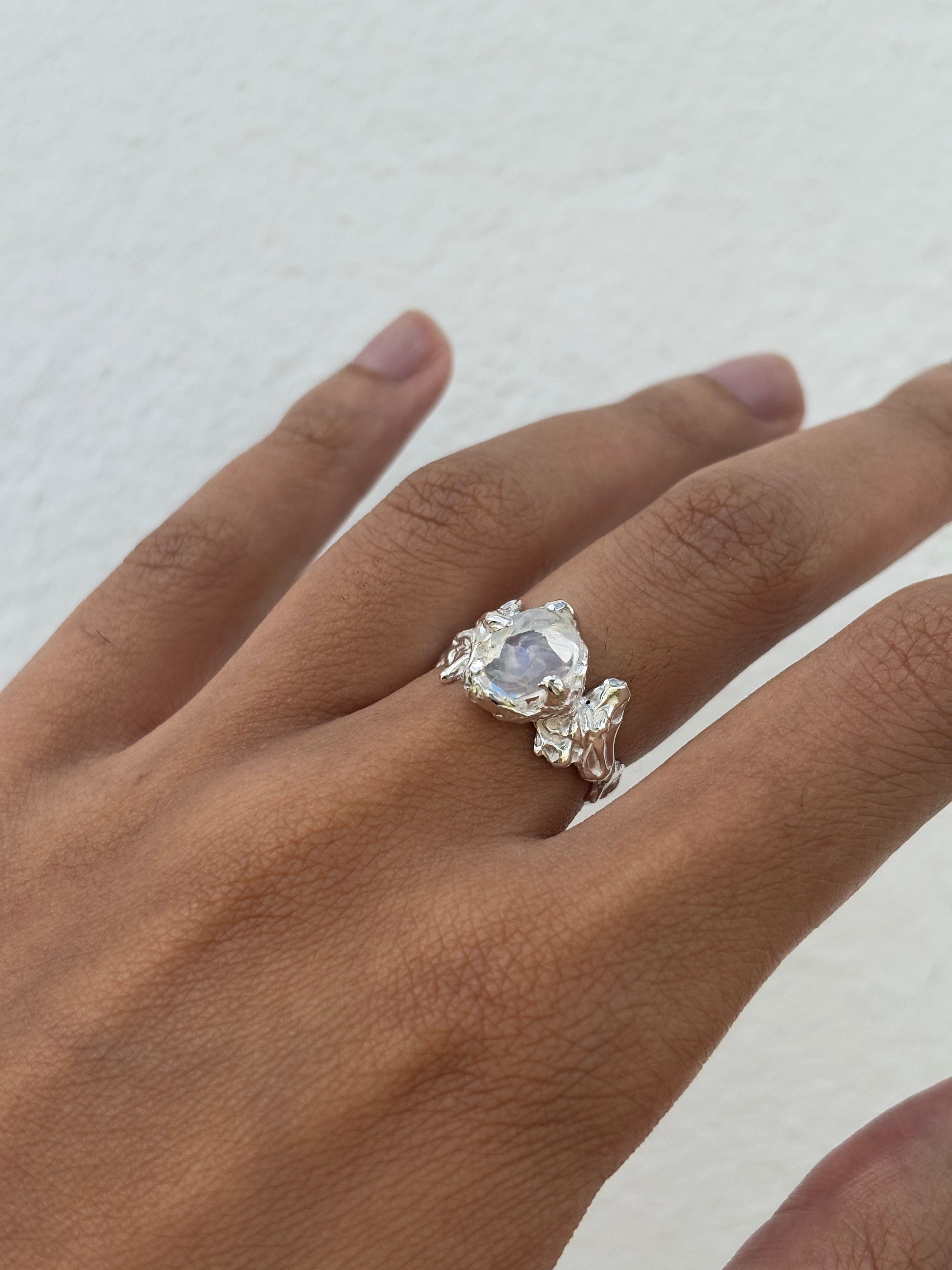 Ignite ring - mexican opal - clear/silver