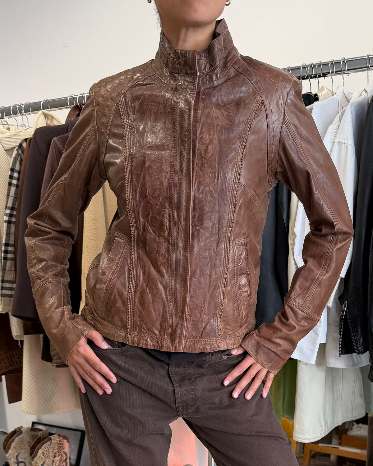The samantha leather jacket