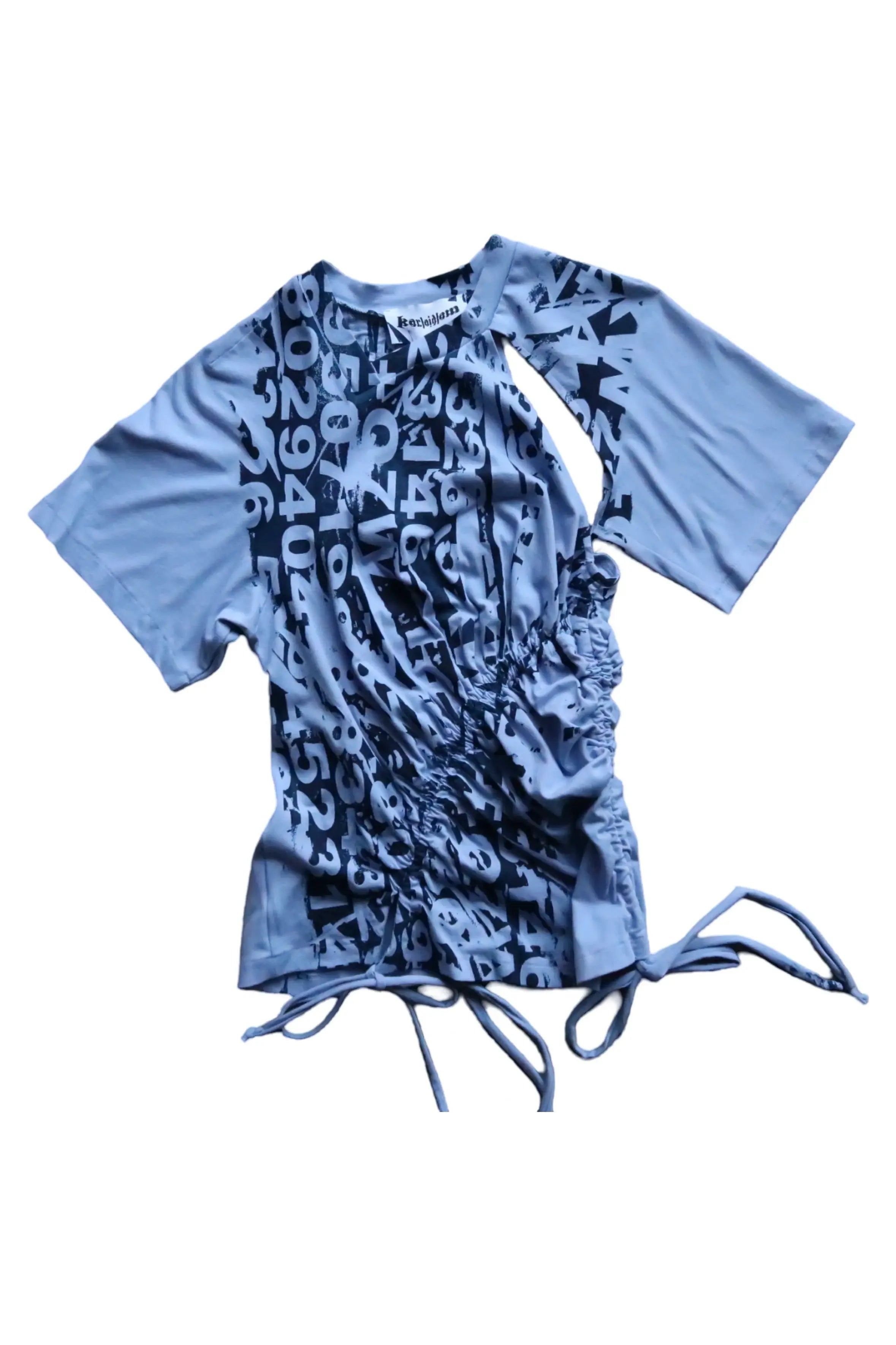 Ruched short sleeve - sky blue