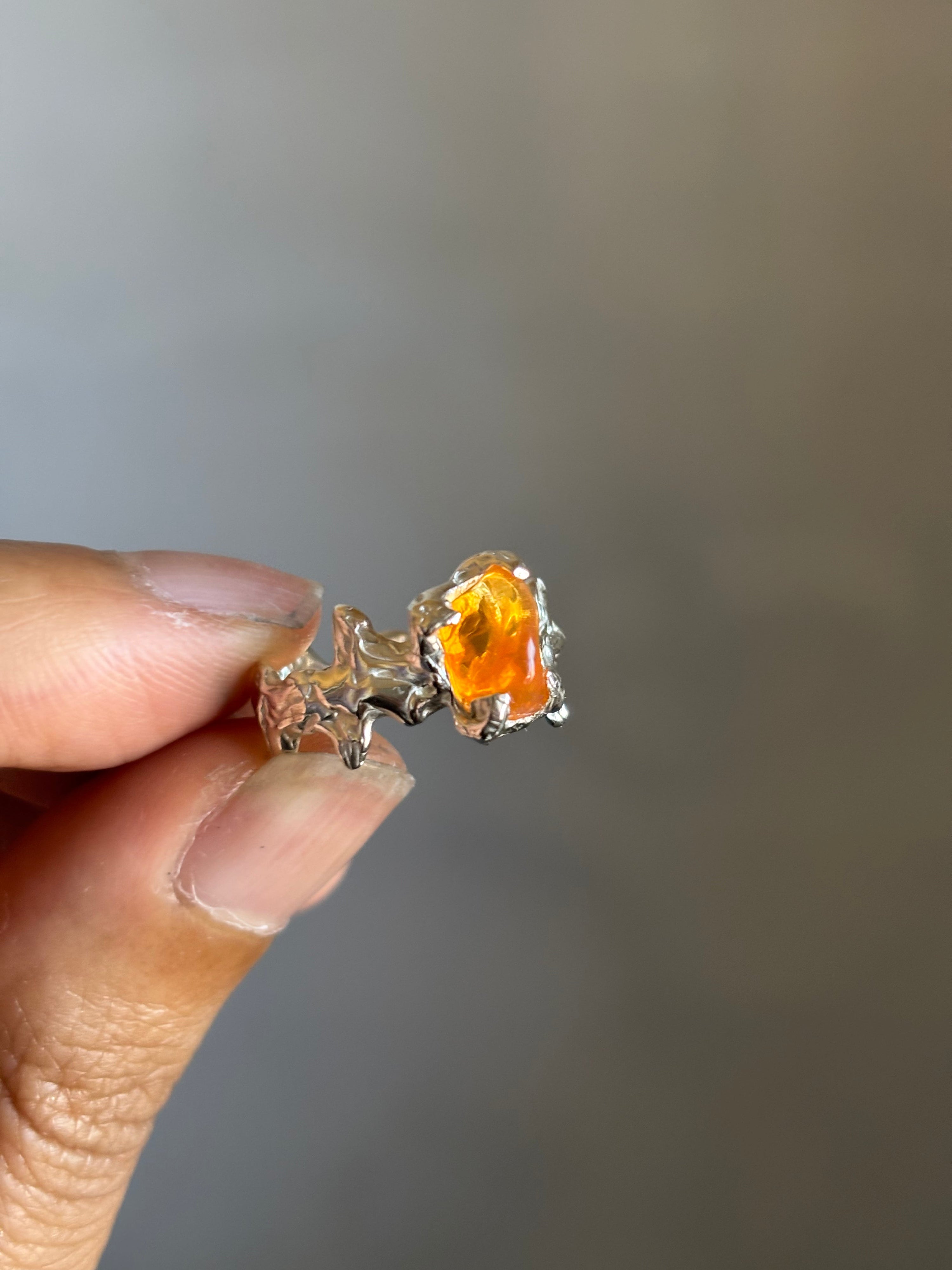 Ignite ring - mexican opal - yellow/silver