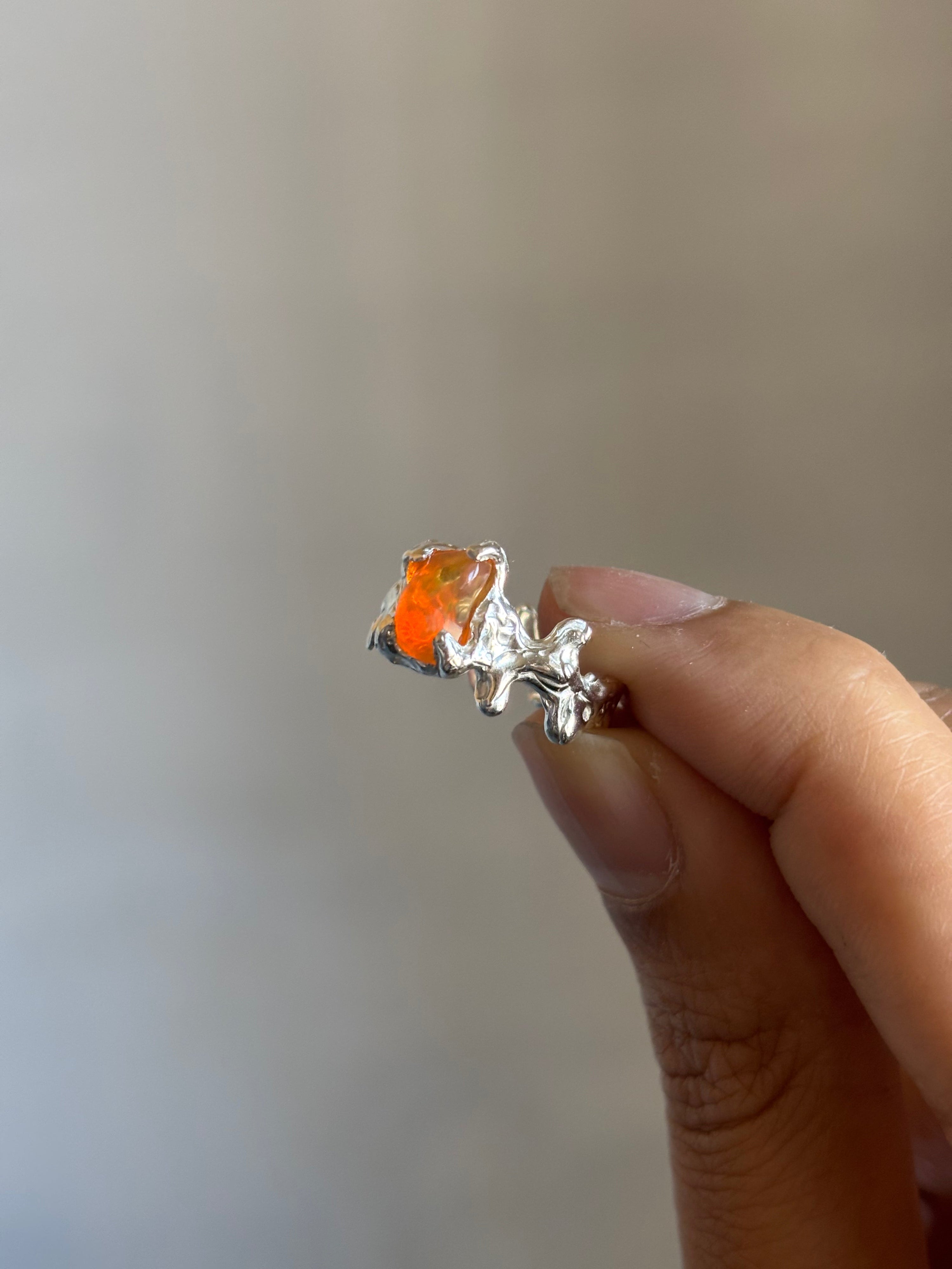 Ignite ring - mexican opal - yellow/silver