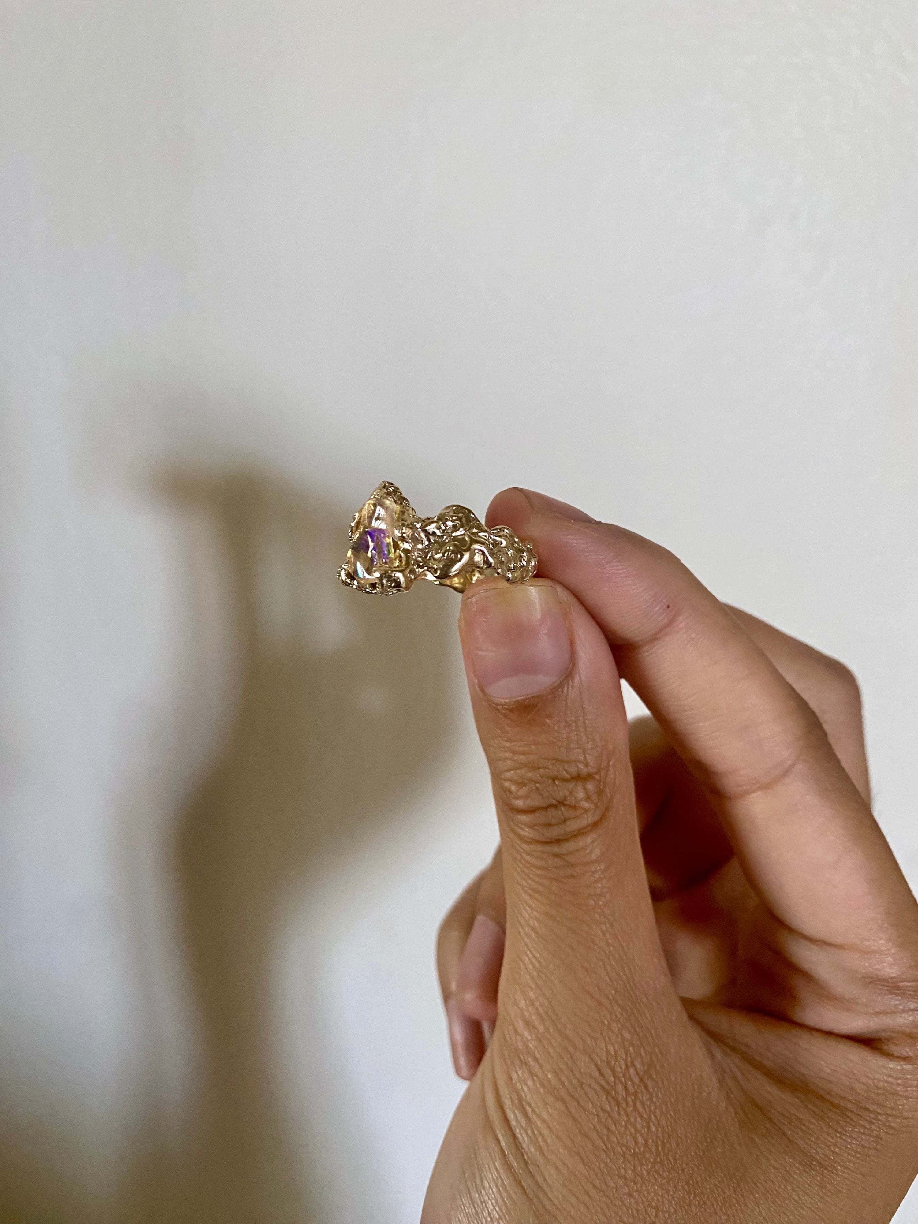 Ignite ring - mexican opal - clear/gold