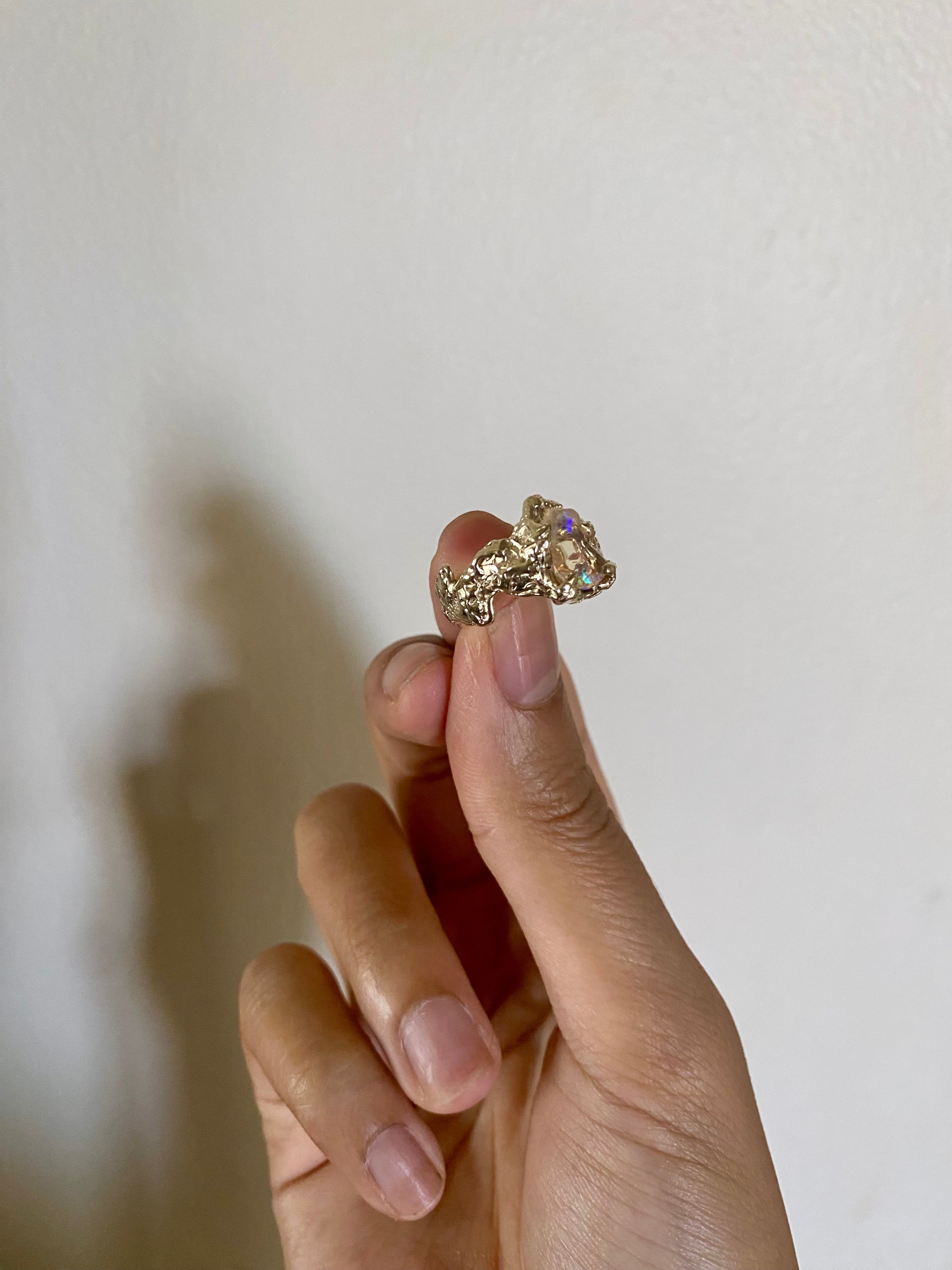 Ignite ring - mexican opal - clear/gold